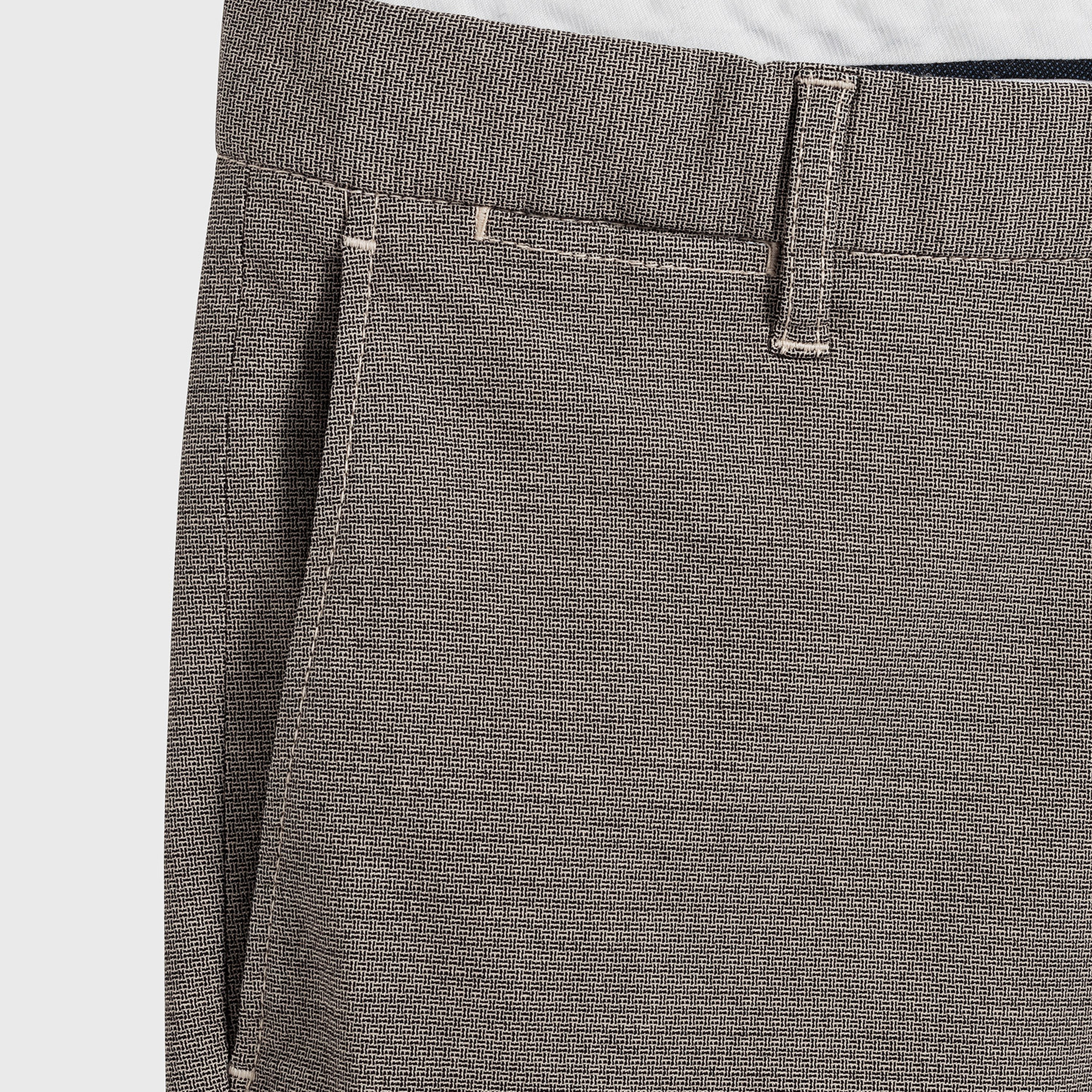 GANT Erkek Slim Fit Signature Weave Baskılı Krem Kahverengi Pantolon