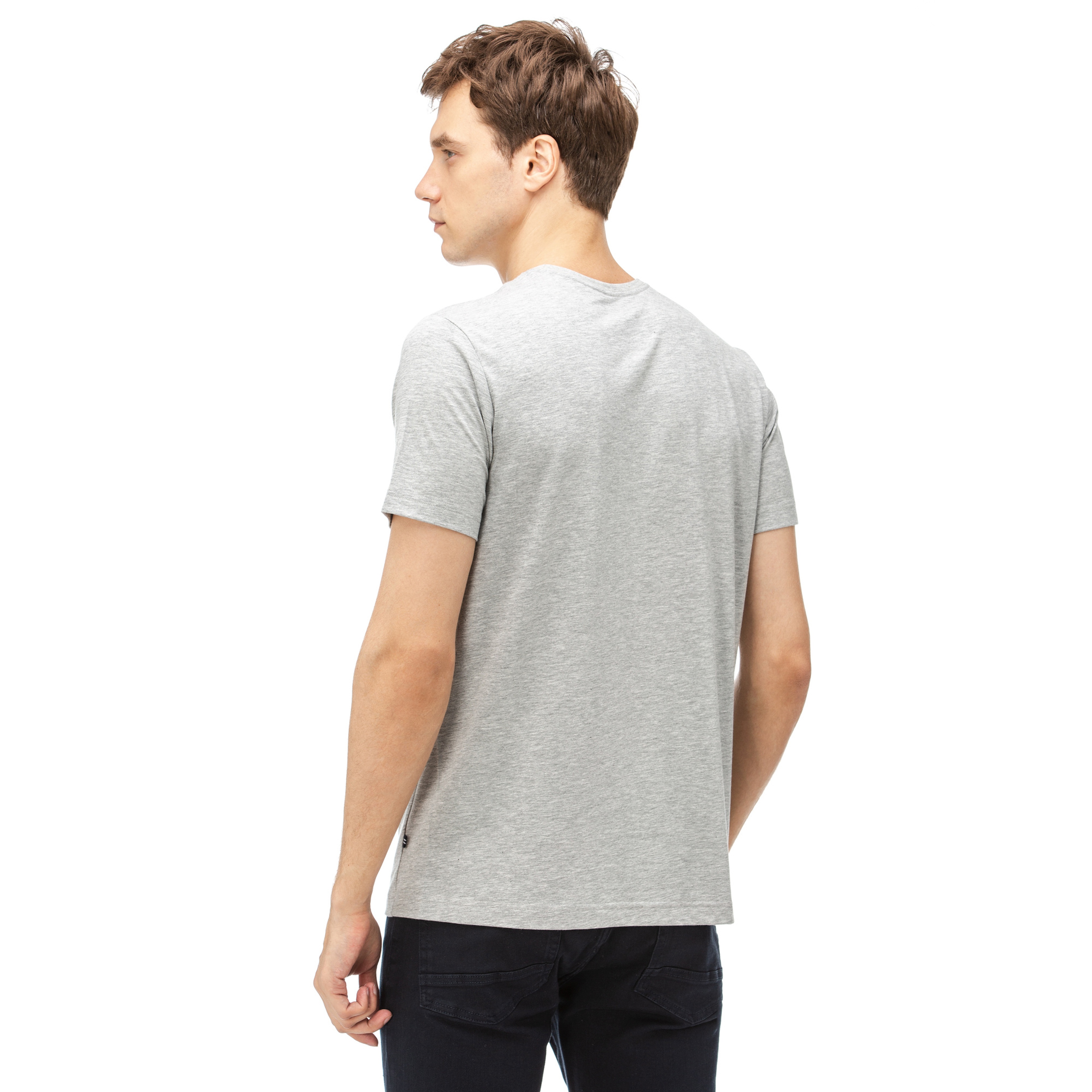 Nautica Erkek Gri Bisiklet Yaka Kısa Kollu Slim Fit T-Shirt