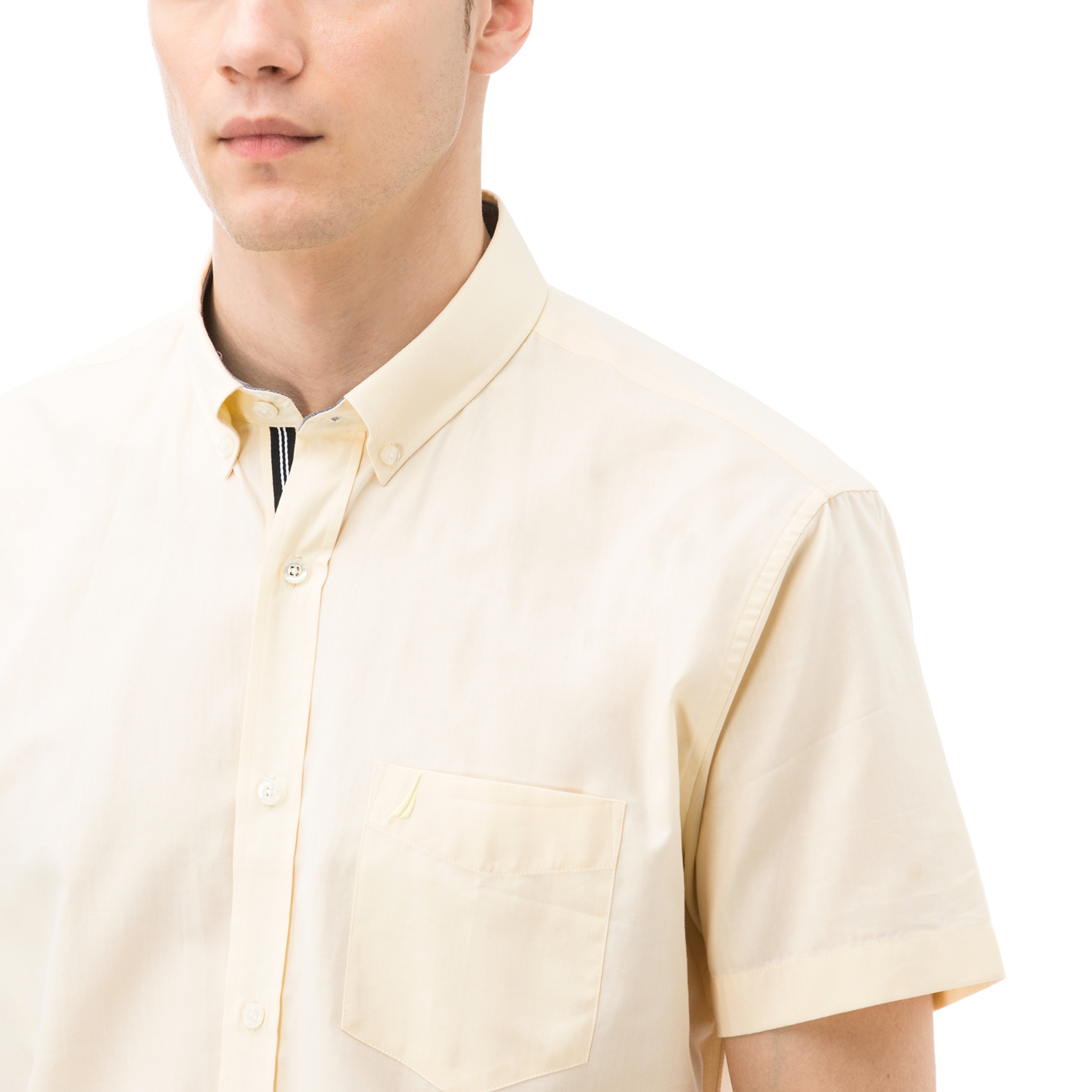 NAUTICA ERKEK SARI KISA KOLLU CEPLİ OXFORD GÖMLEK