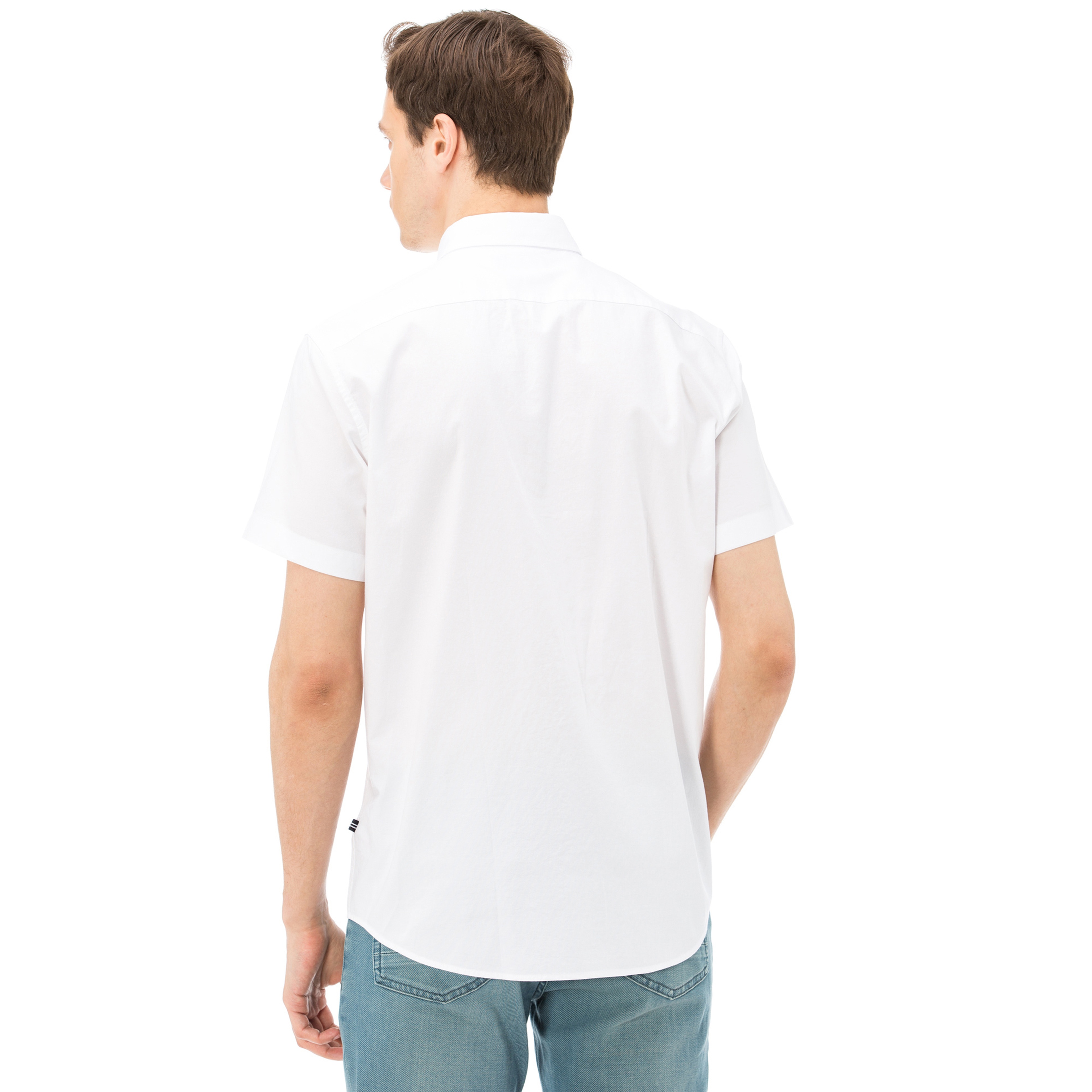 NAUTICA ERKEK BEYAZ KISA KOLLU CEPLİ OXFORD GÖMLEK