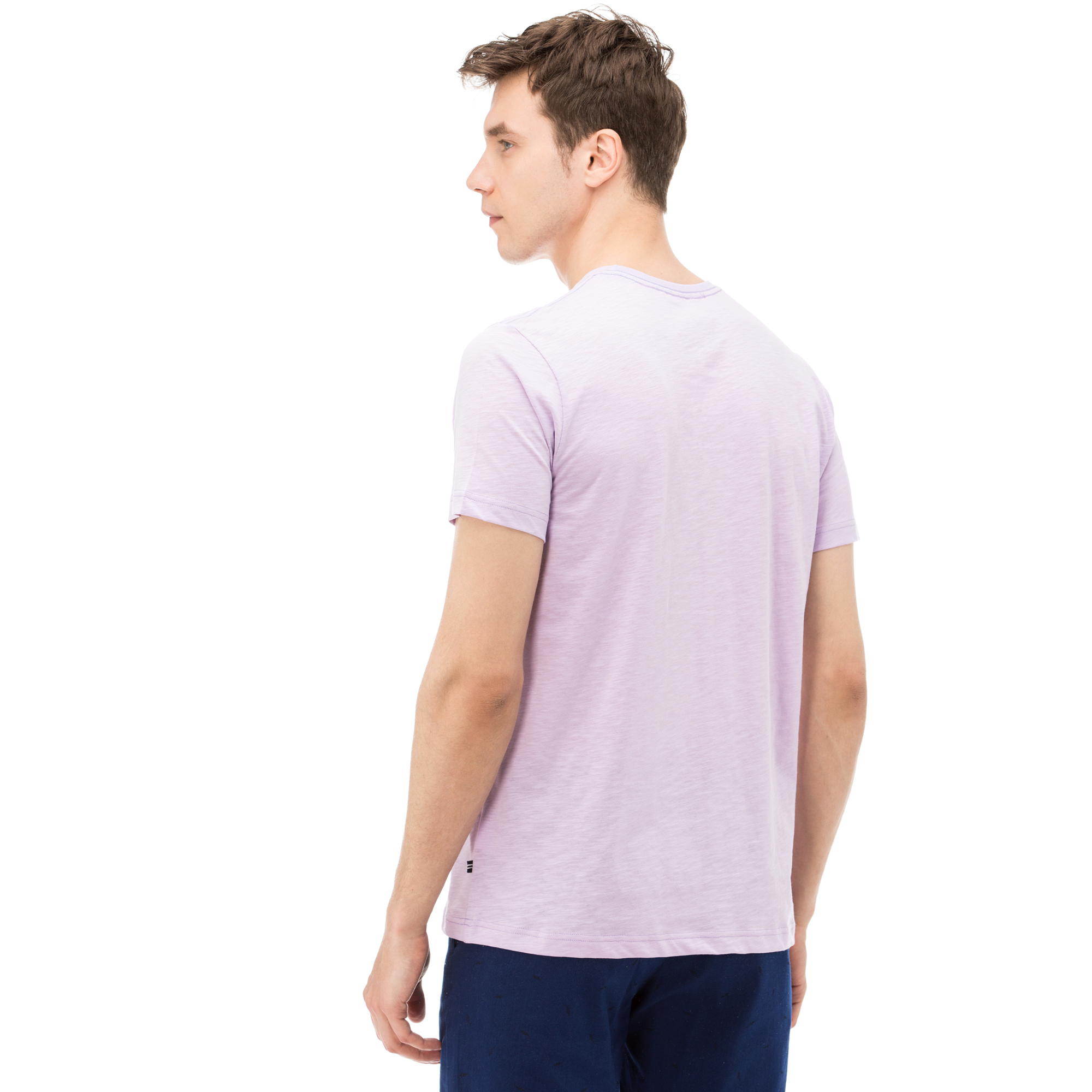 Nautica Erkek Lila Bisiklet Yaka Kısa Kollu Slim Fit T-Shirt