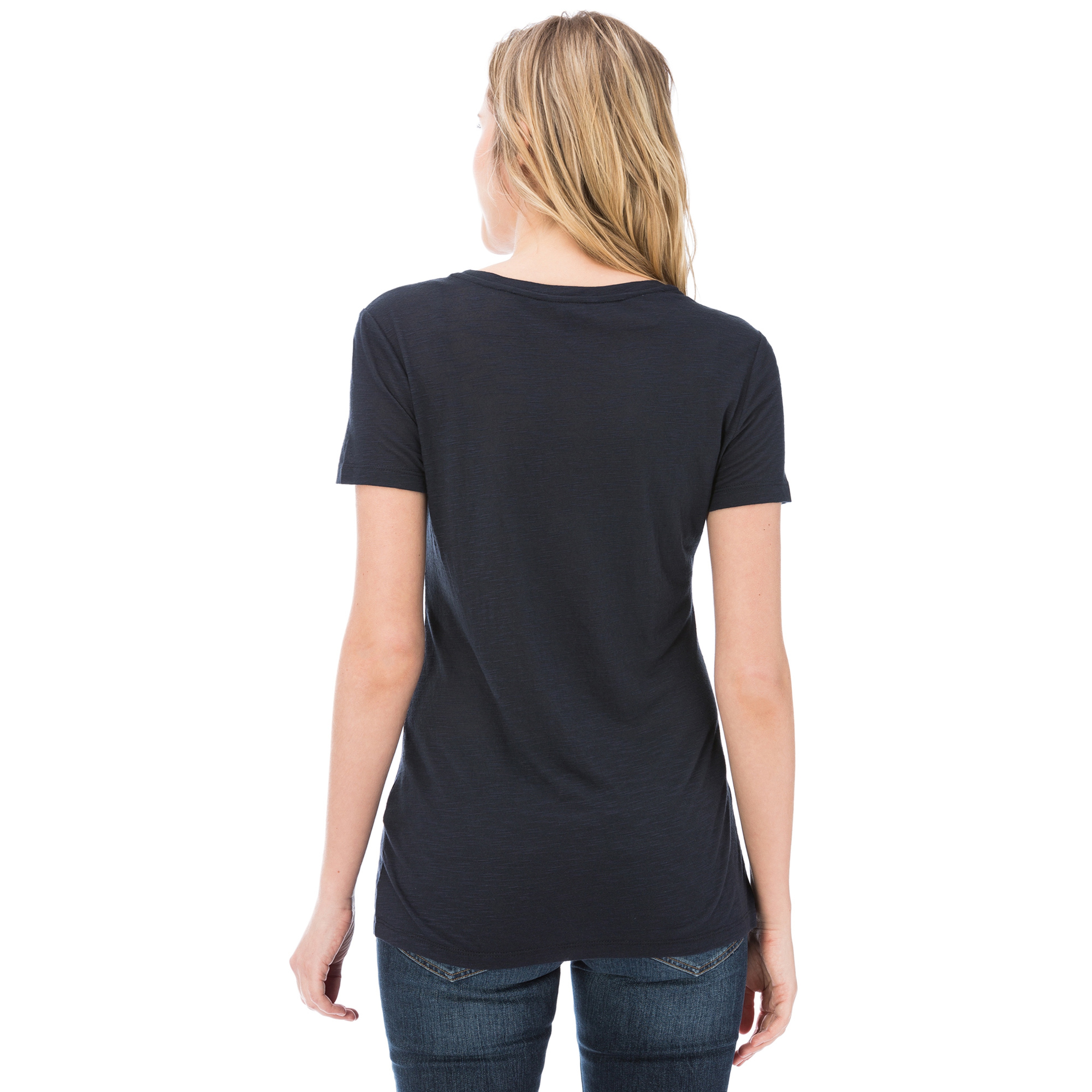 NAUTICA KADIN LACİVERT KISA KOLLU BİSİKLET YAKA T-SHIRT