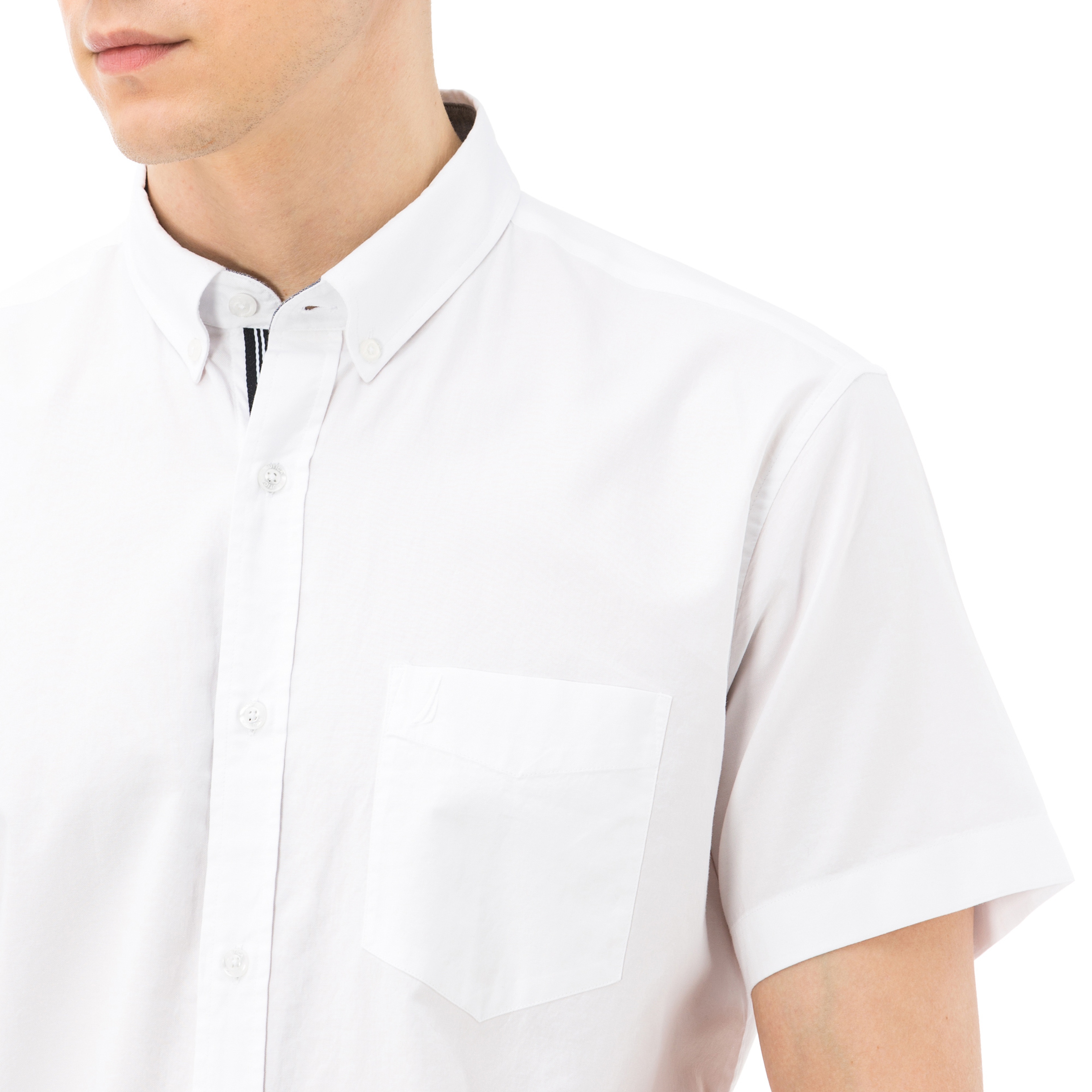 NAUTICA ERKEK BEYAZ KISA KOLLU CEPLİ OXFORD GÖMLEK