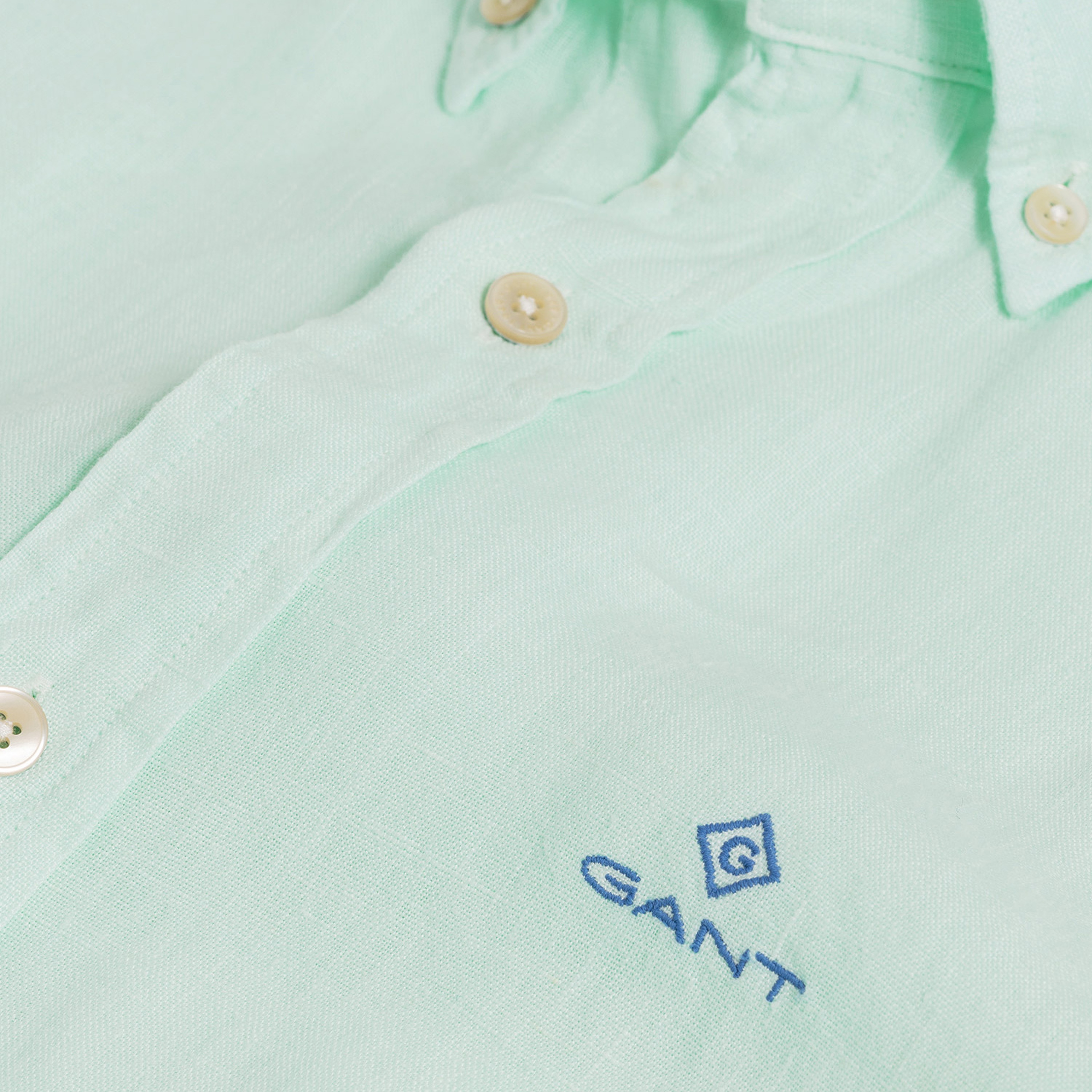 Gant Erkek Yeşil Slim Fit Dyed Keten Gömlek