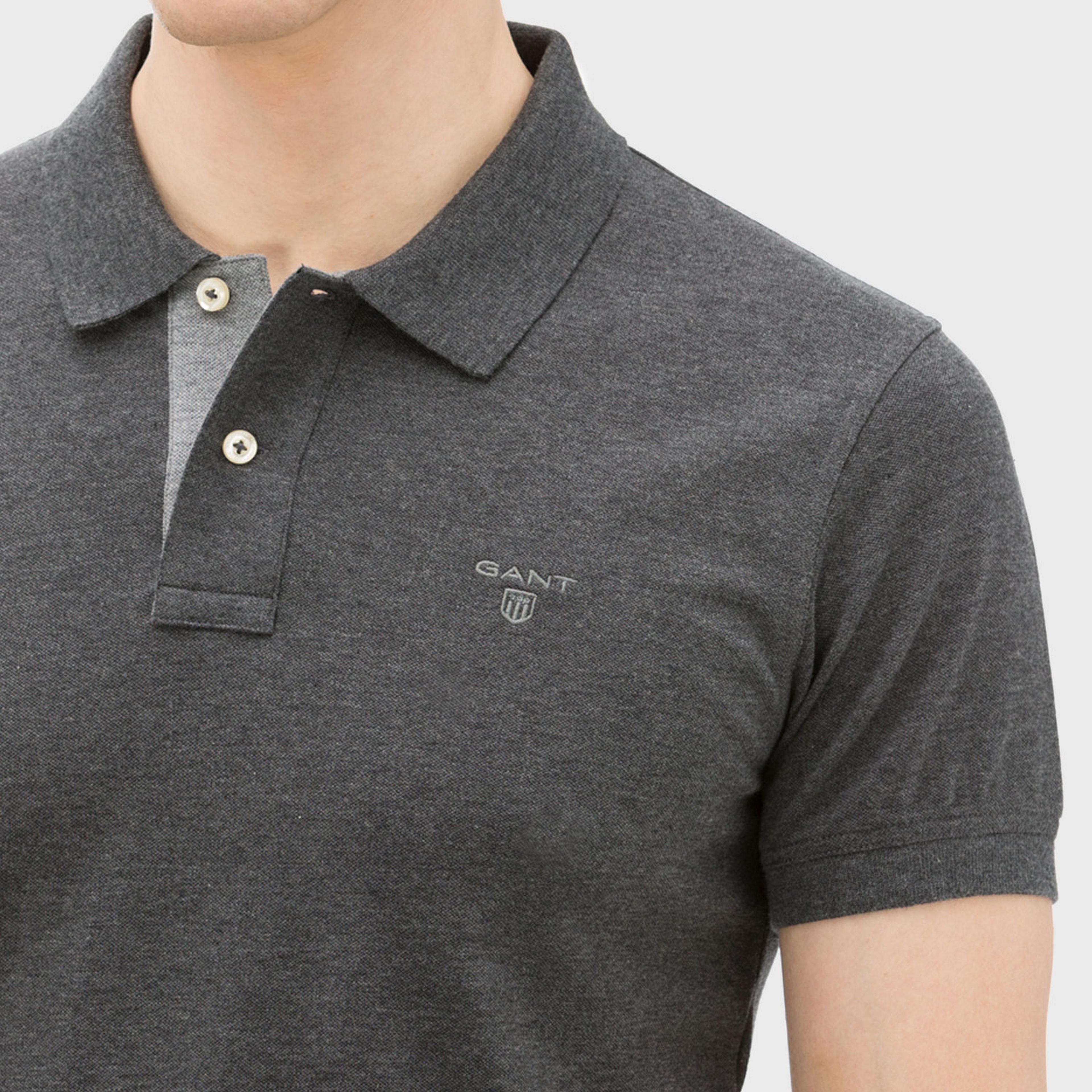 Gant Erkek Gri Kısa Kollu Polo