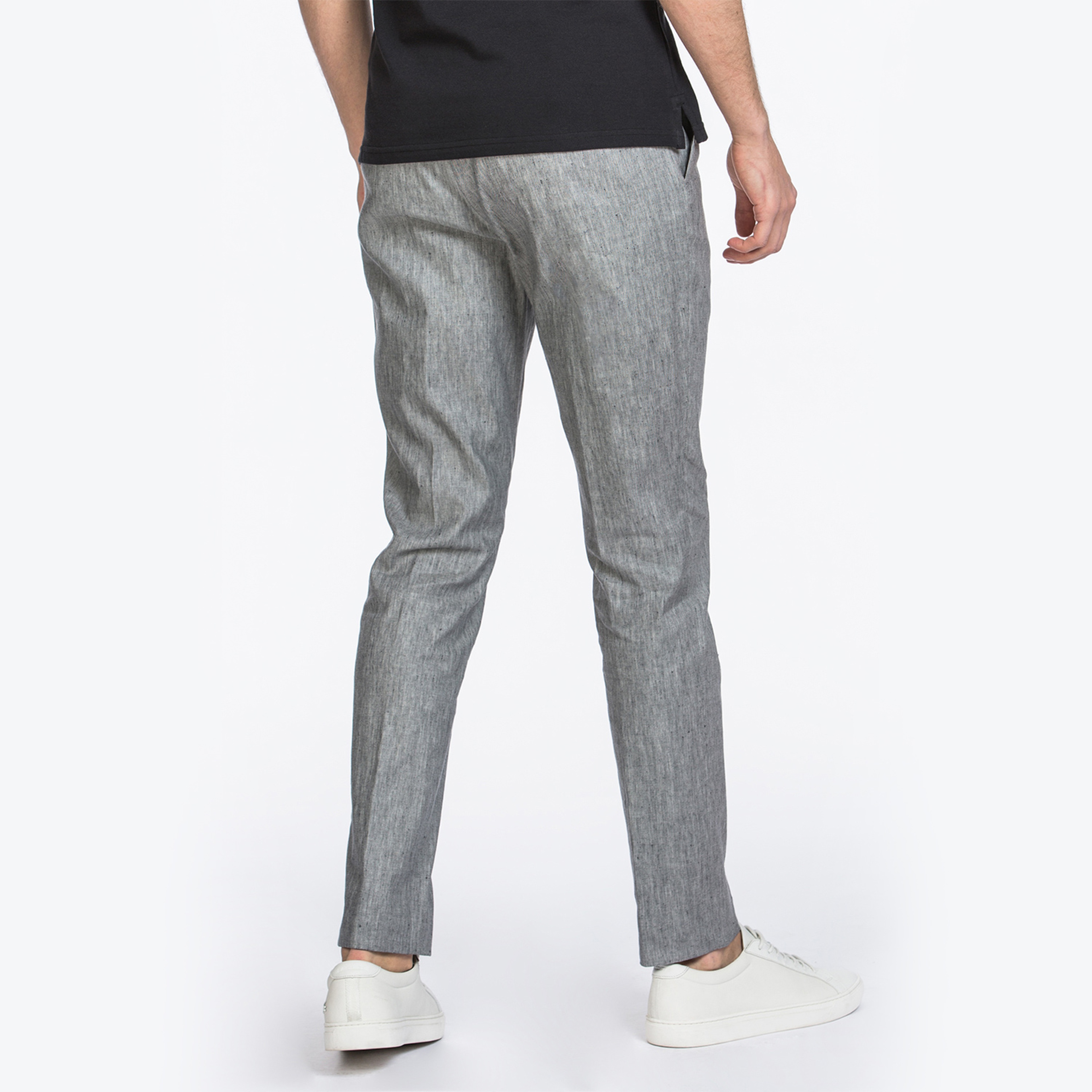 GANT Erkek Gri Melanj Slim Fit Keten Pantolon