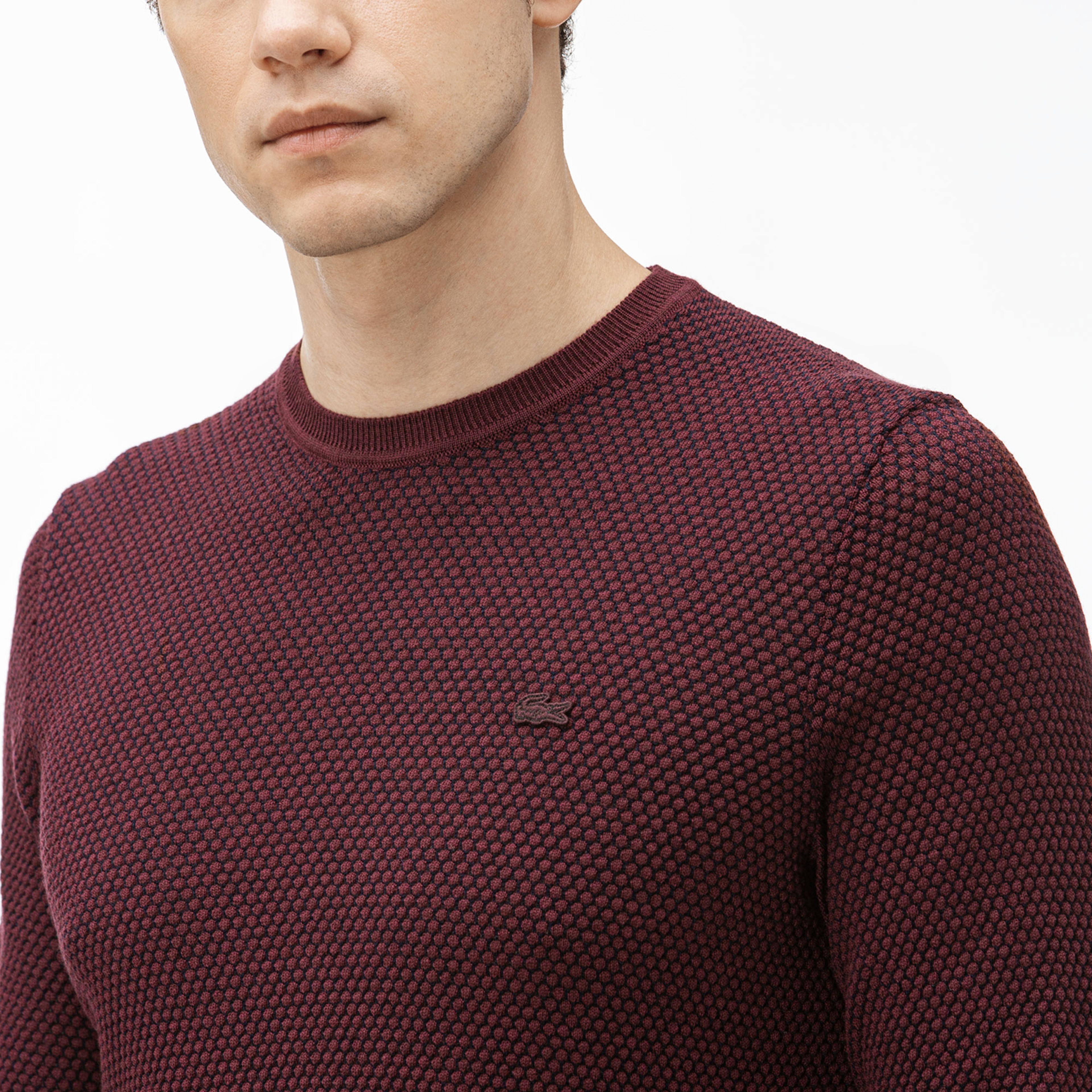 Lacoste Erkek Bordo Yün Triko Kazak
