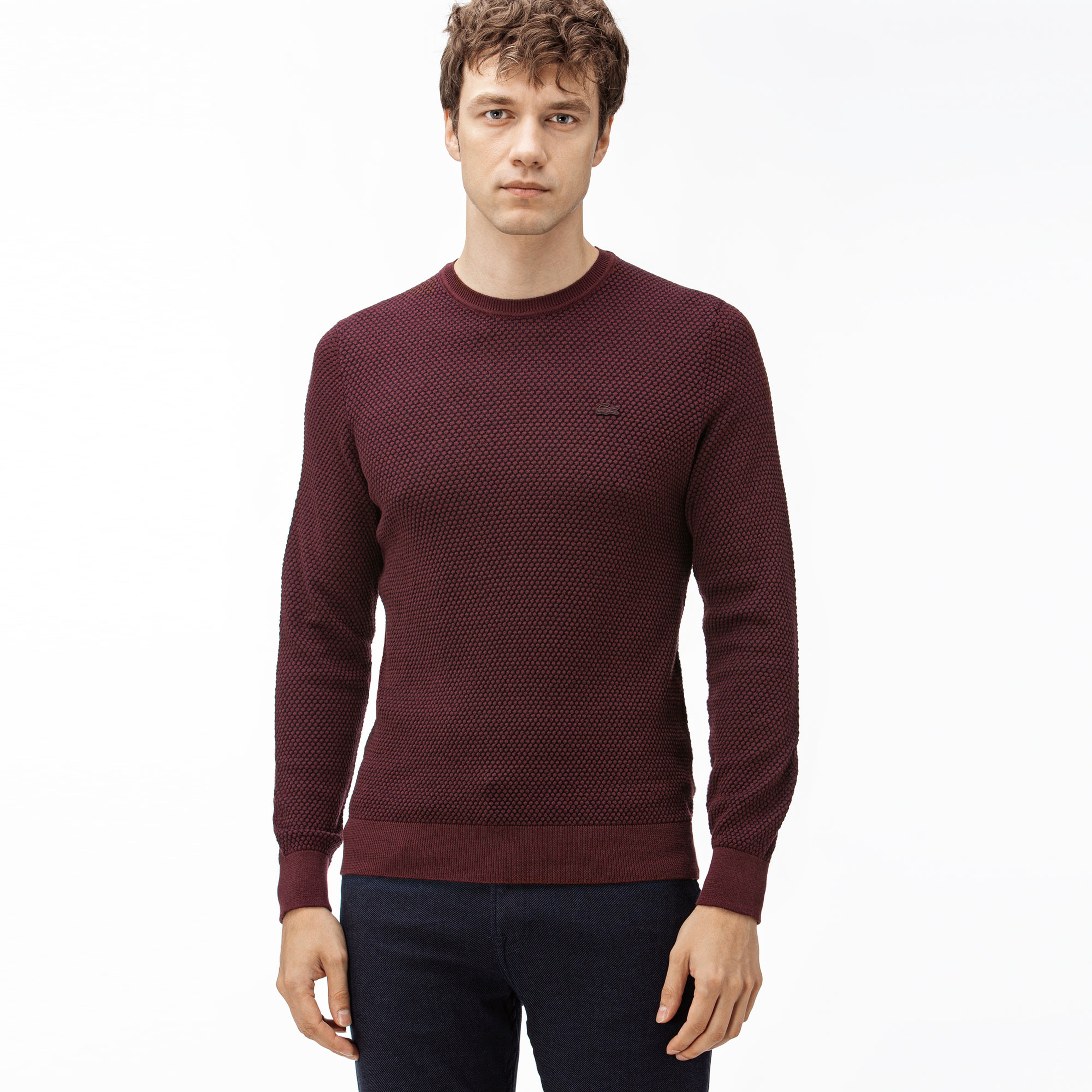 Lacoste Erkek Bordo Yün Triko Kazak