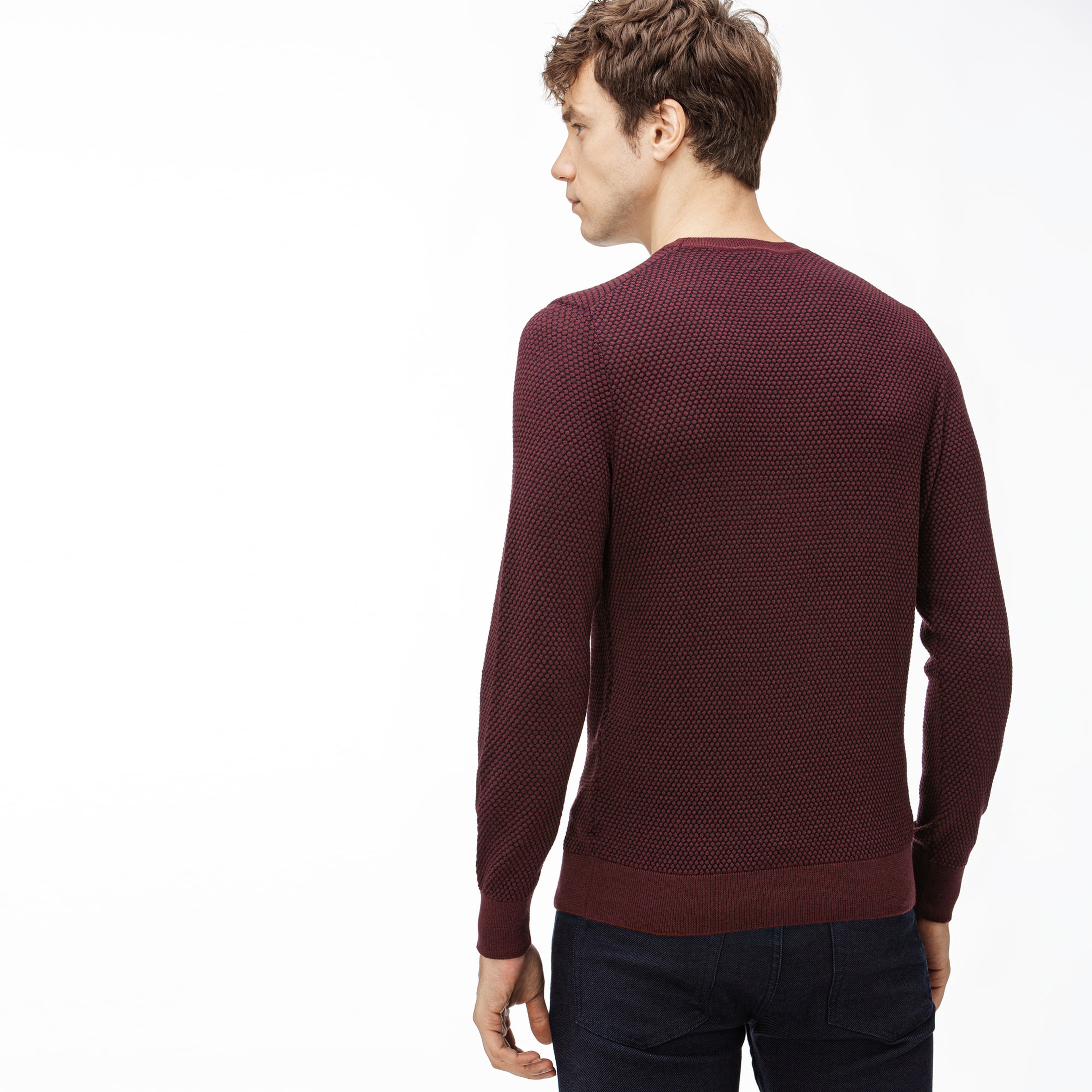 Lacoste Erkek Bordo Yün Triko Kazak