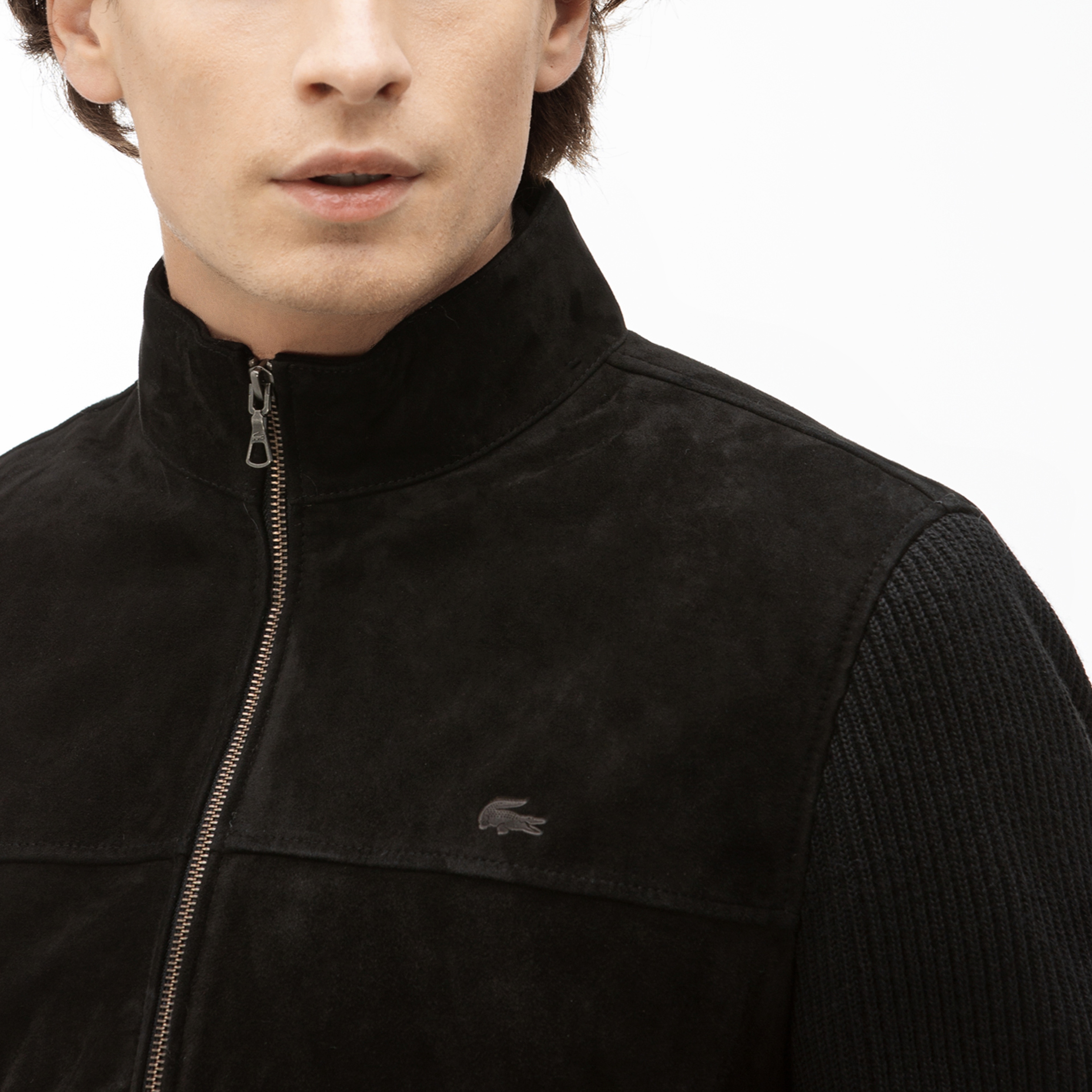 Lacoste Erkek Siyah Deri Ceket