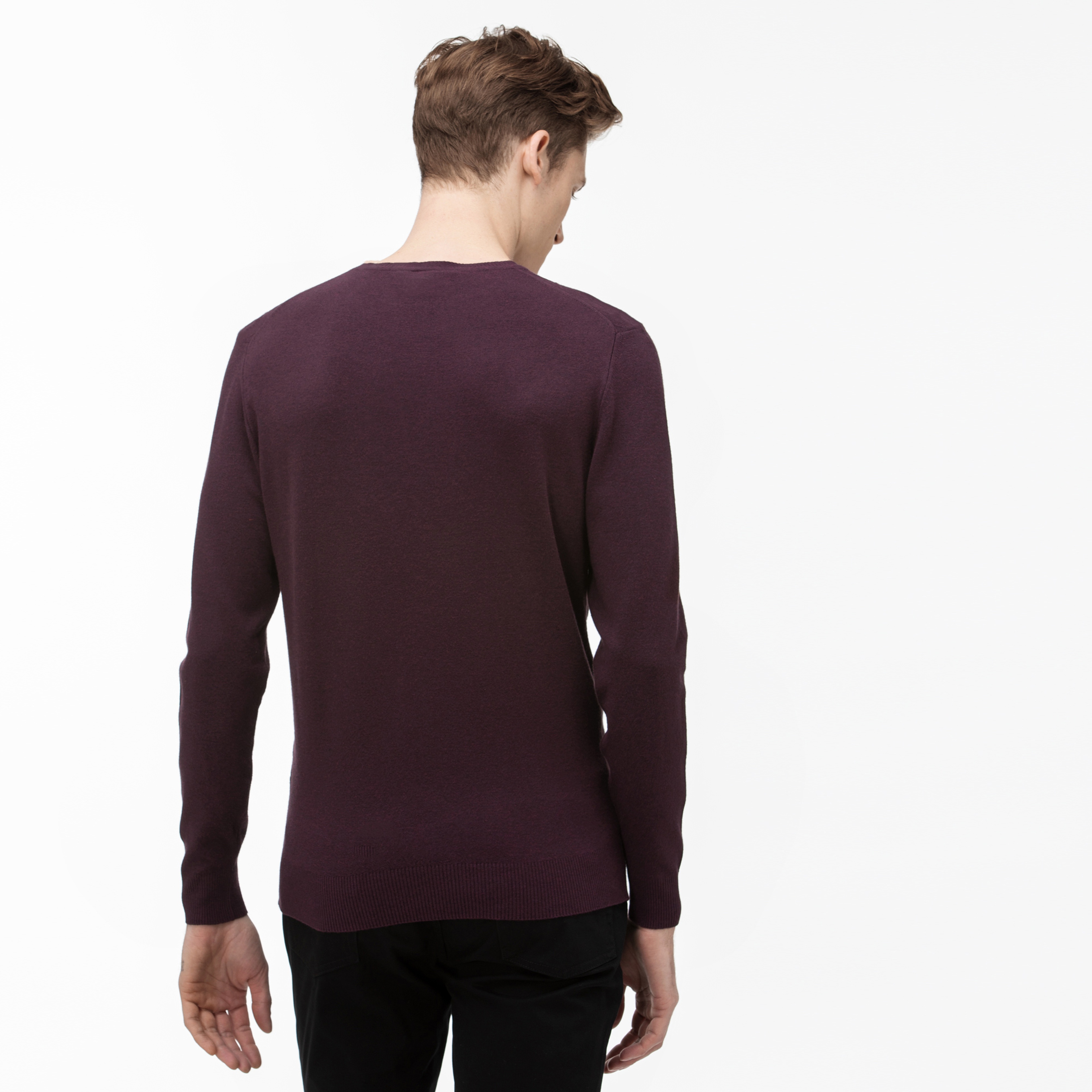 Lacoste Erkek Mor Triko Kazak