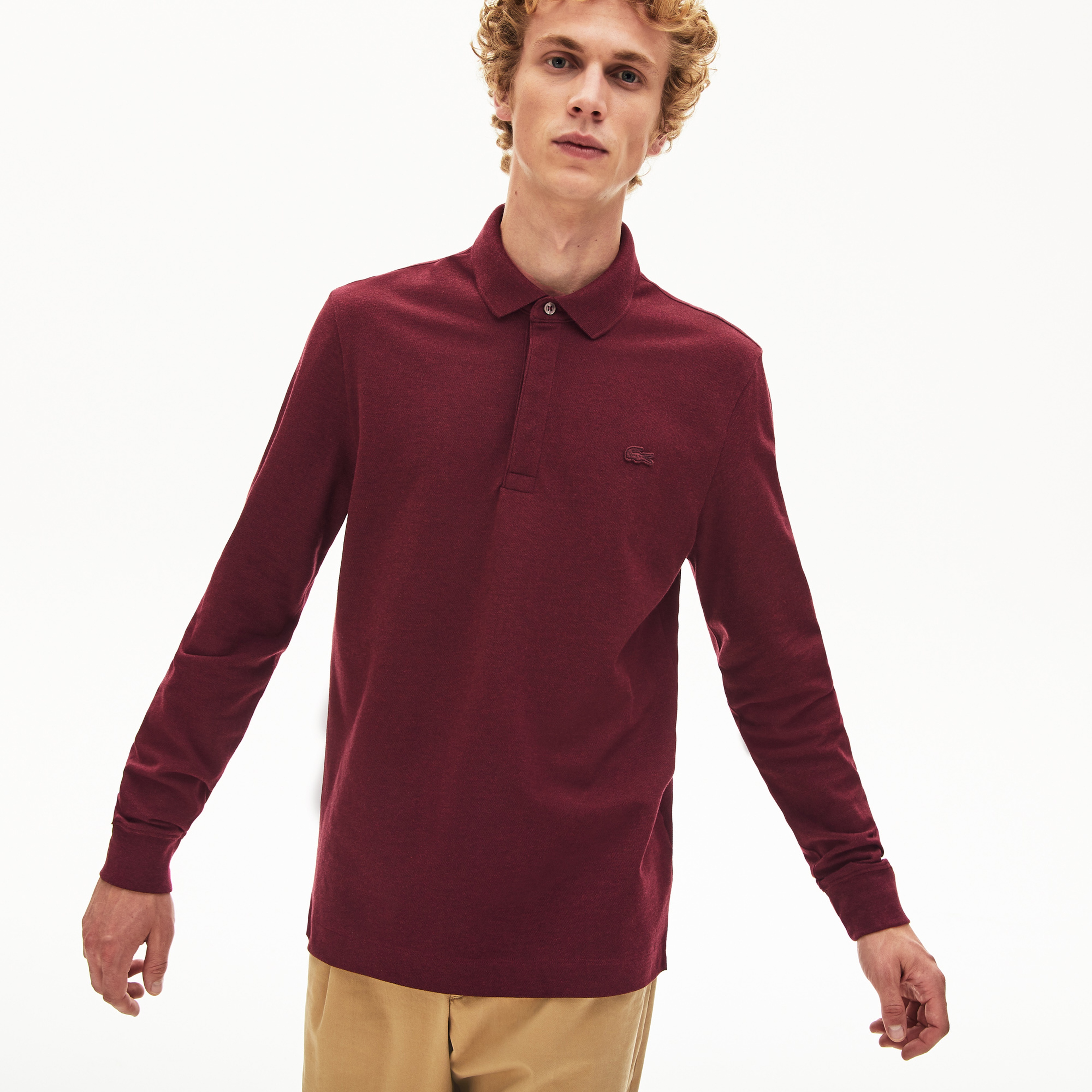Lacoste Erkek Regular Fit Uzun Kollu Bordo Paris Polo