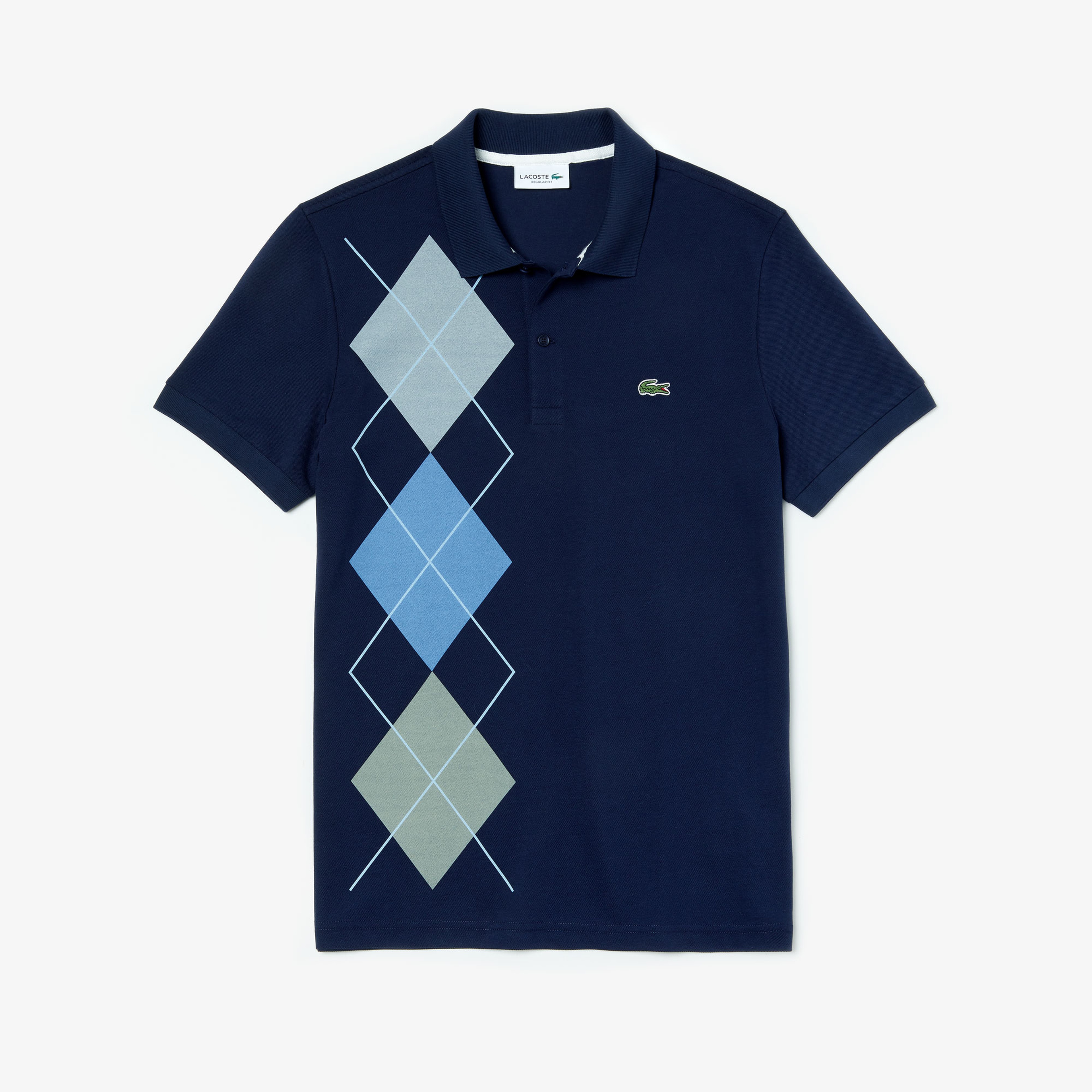 Lacoste Erkek Regular Fit Ekose Desenli Lacivert Polo