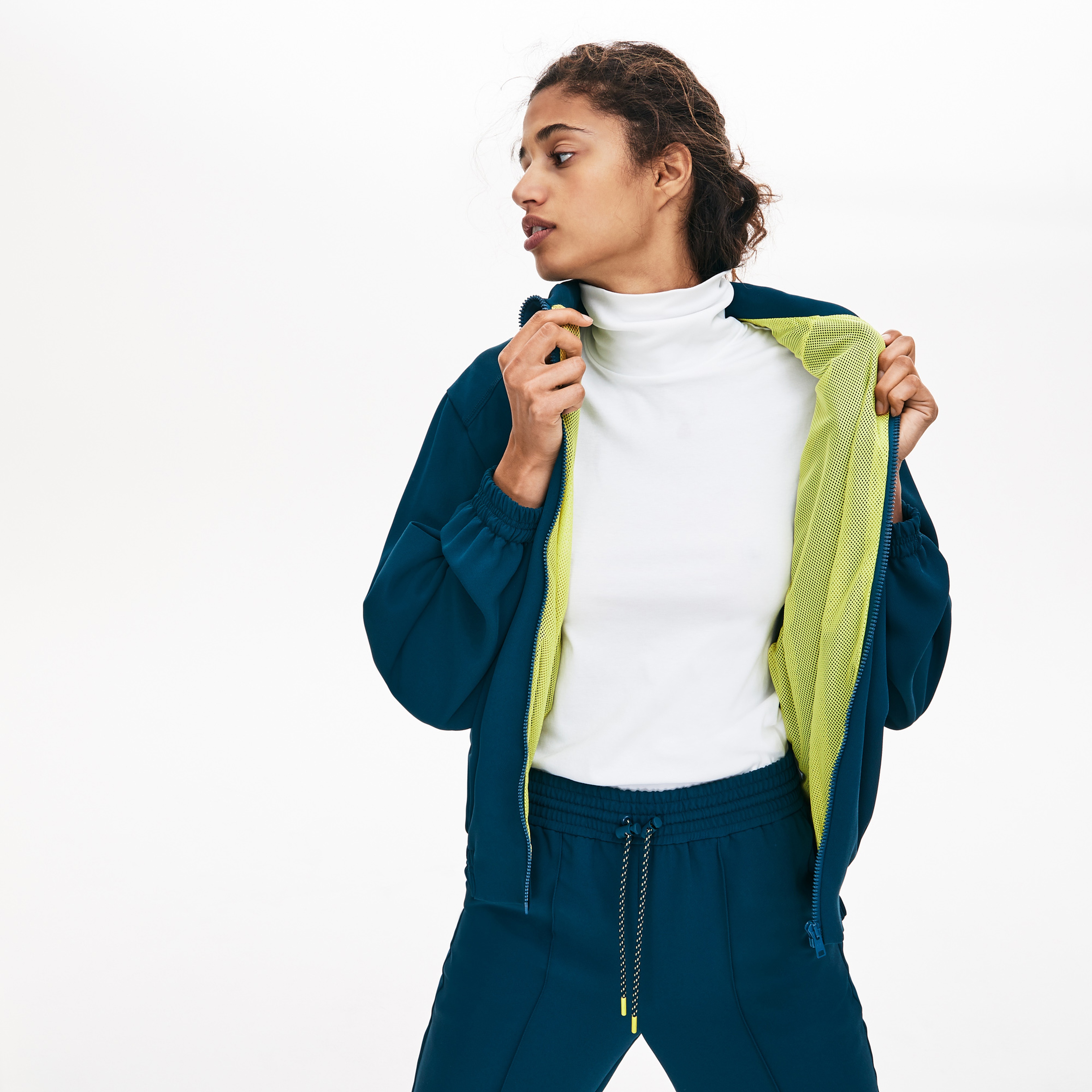 Lacoste Motion Kadın Bol Kesim Kapüşonlu Mavi Sweatshirt