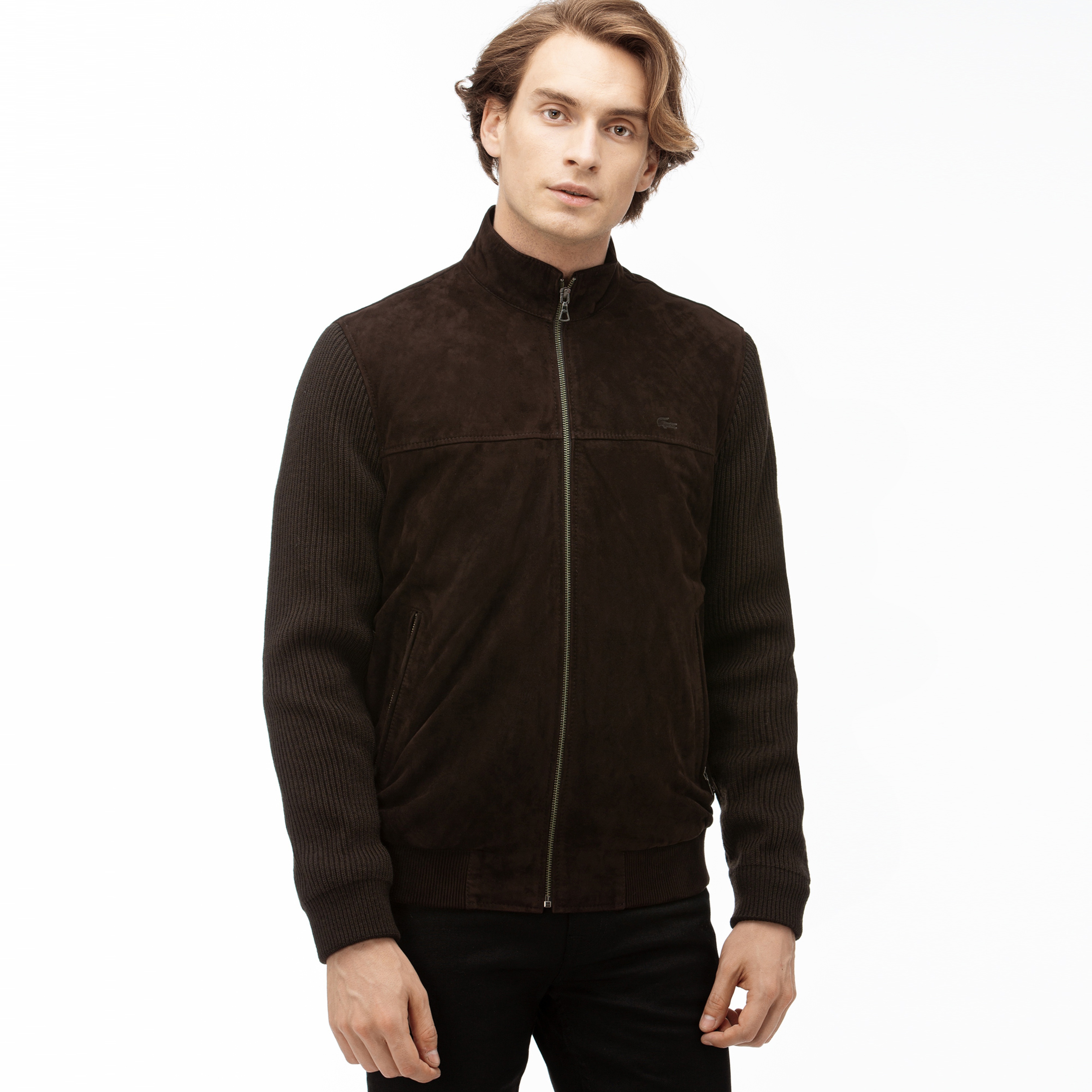 Lacoste Erkek Kahverengi Deri Ceket