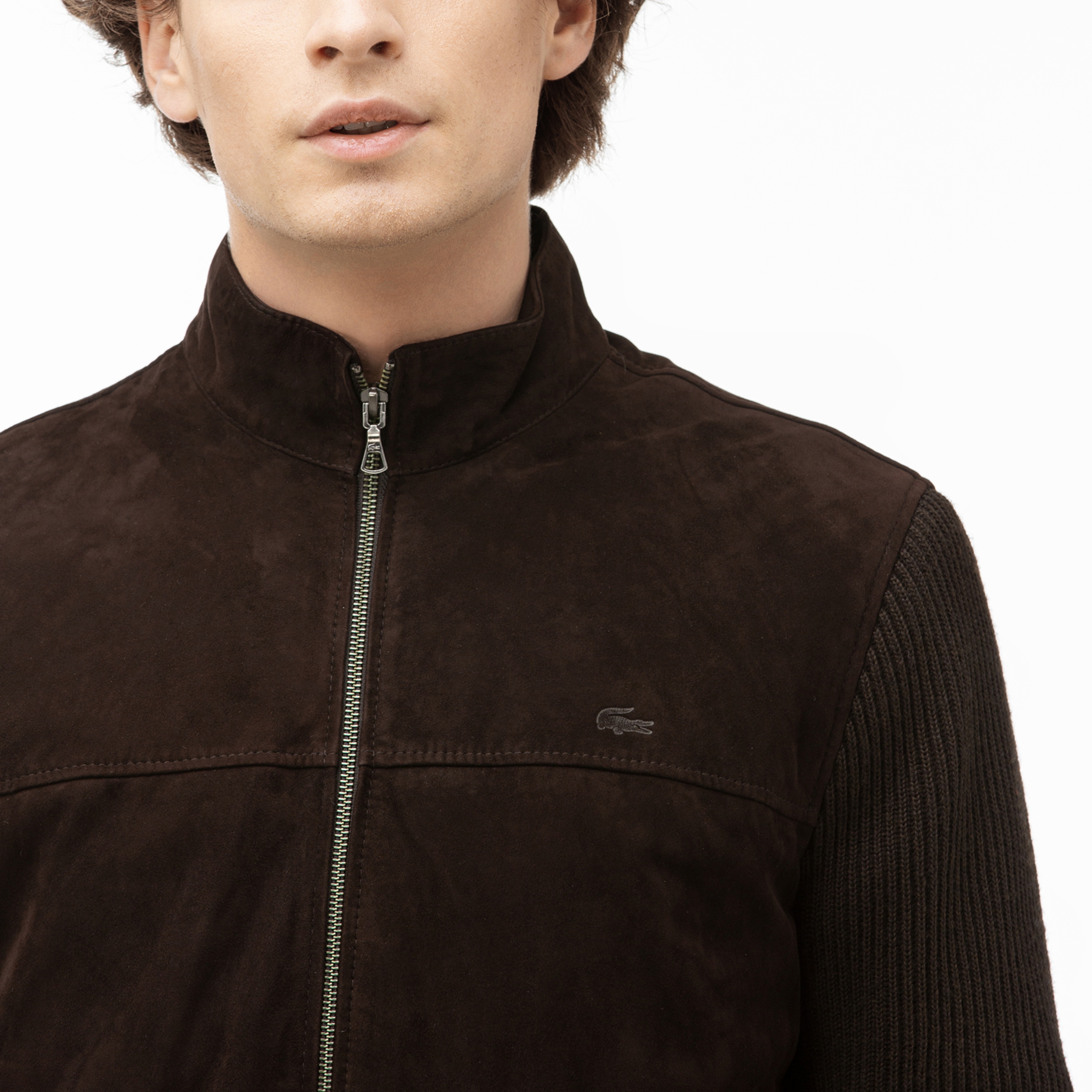 Lacoste Erkek Kahverengi Deri Ceket