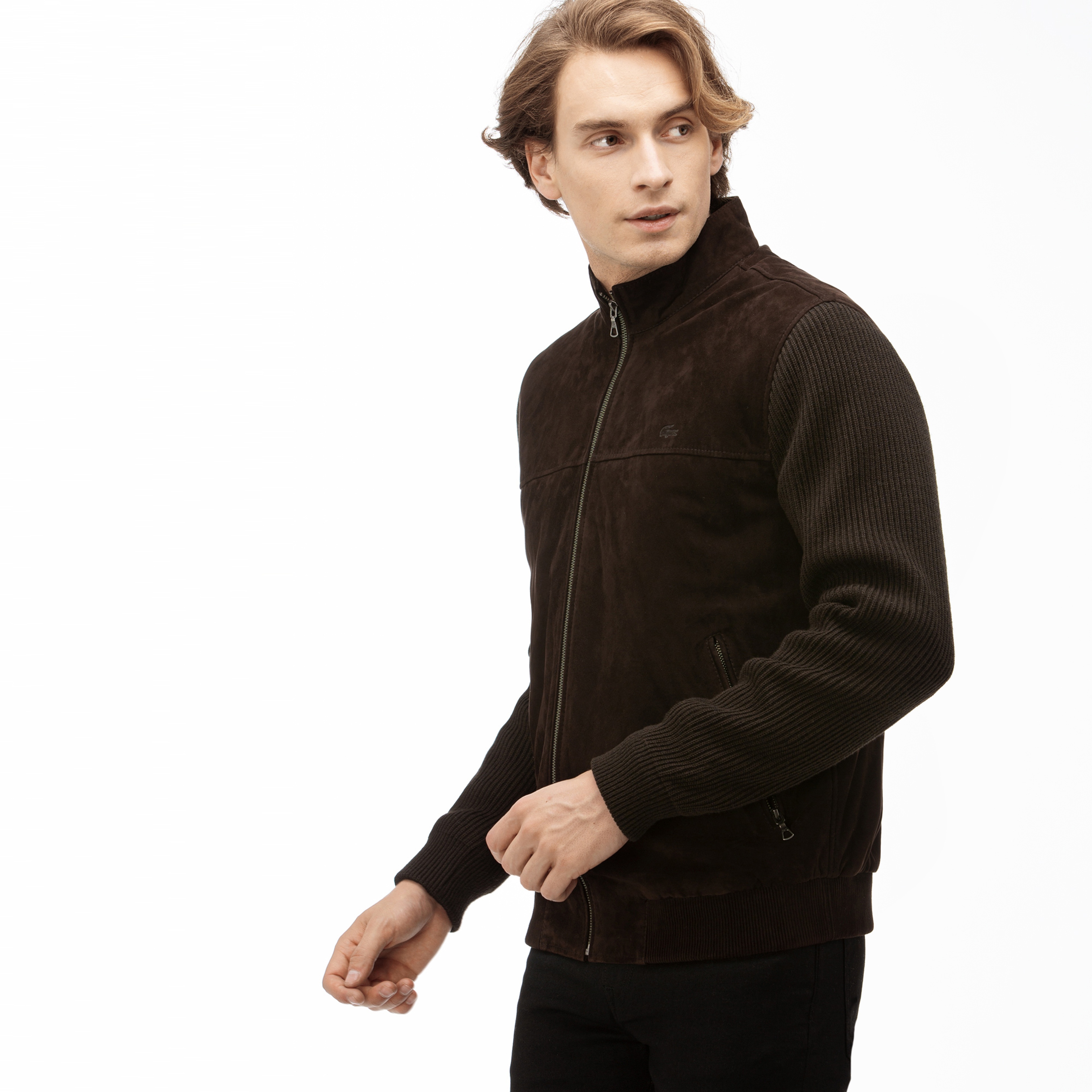 Lacoste Erkek Kahverengi Deri Ceket