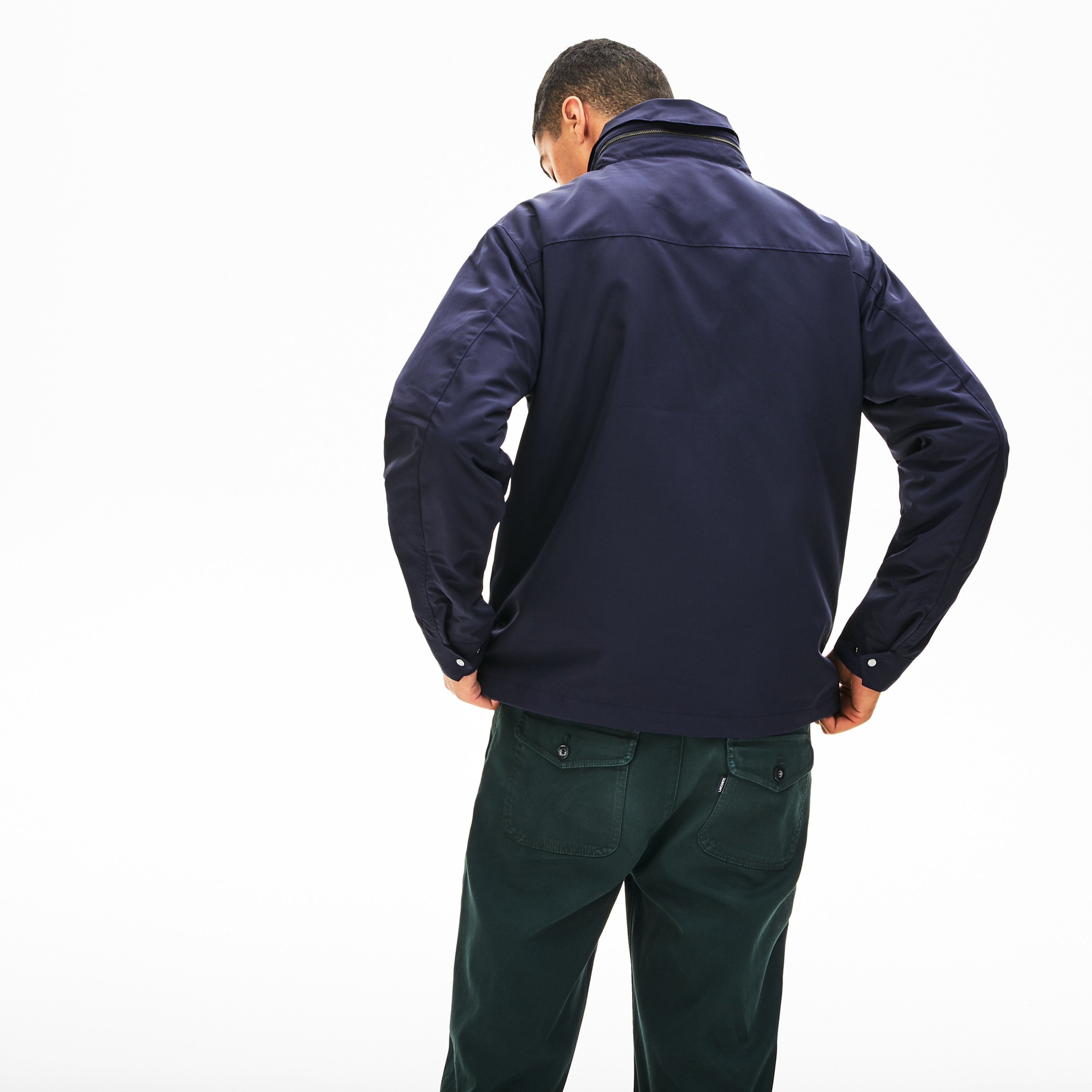 Lacoste Erkek Lacivert Gizlenebilir Kapüşonlu Kombinlenebilen Rüzgarlık