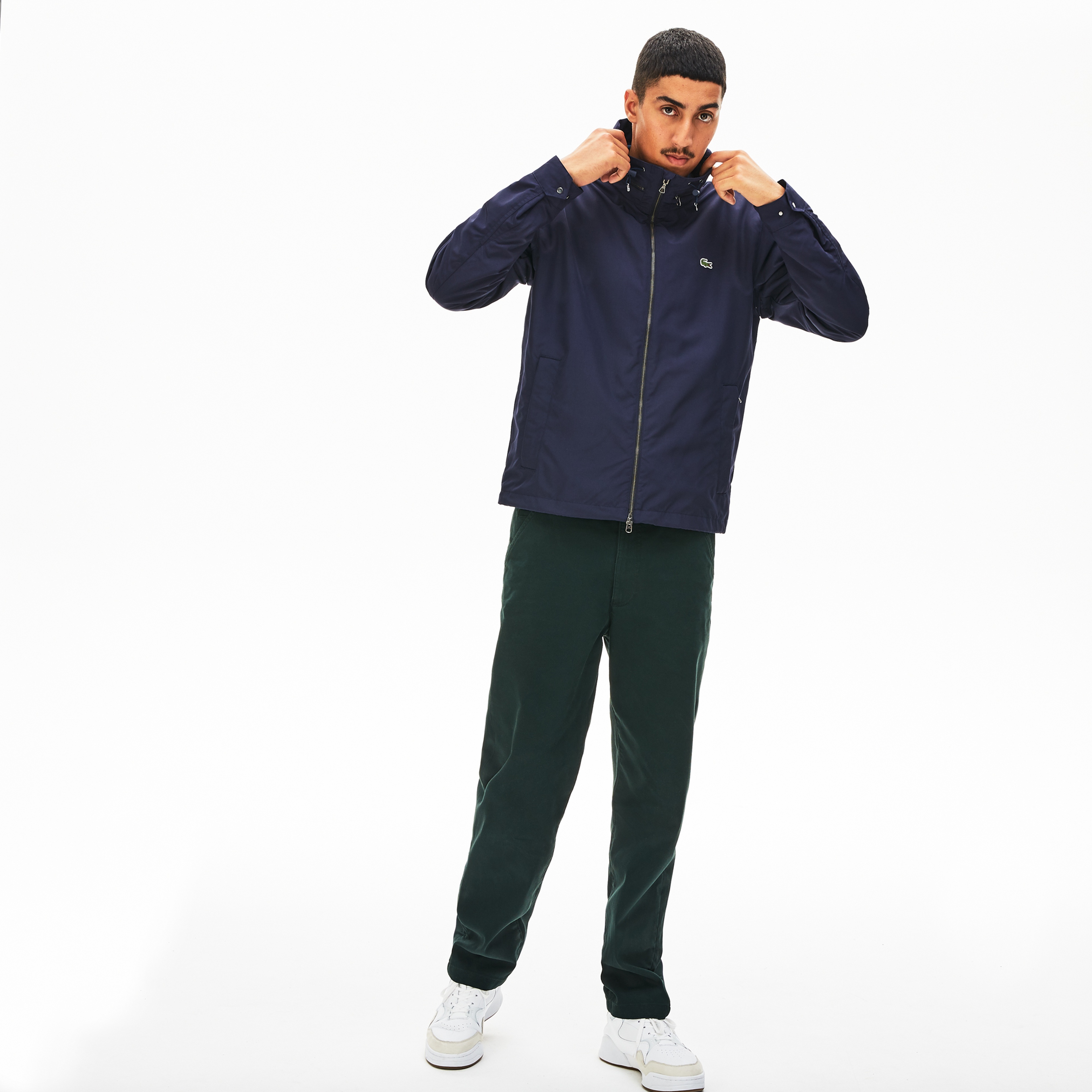 Lacoste Erkek Lacivert Gizlenebilir Kapüşonlu Kombinlenebilen Rüzgarlık