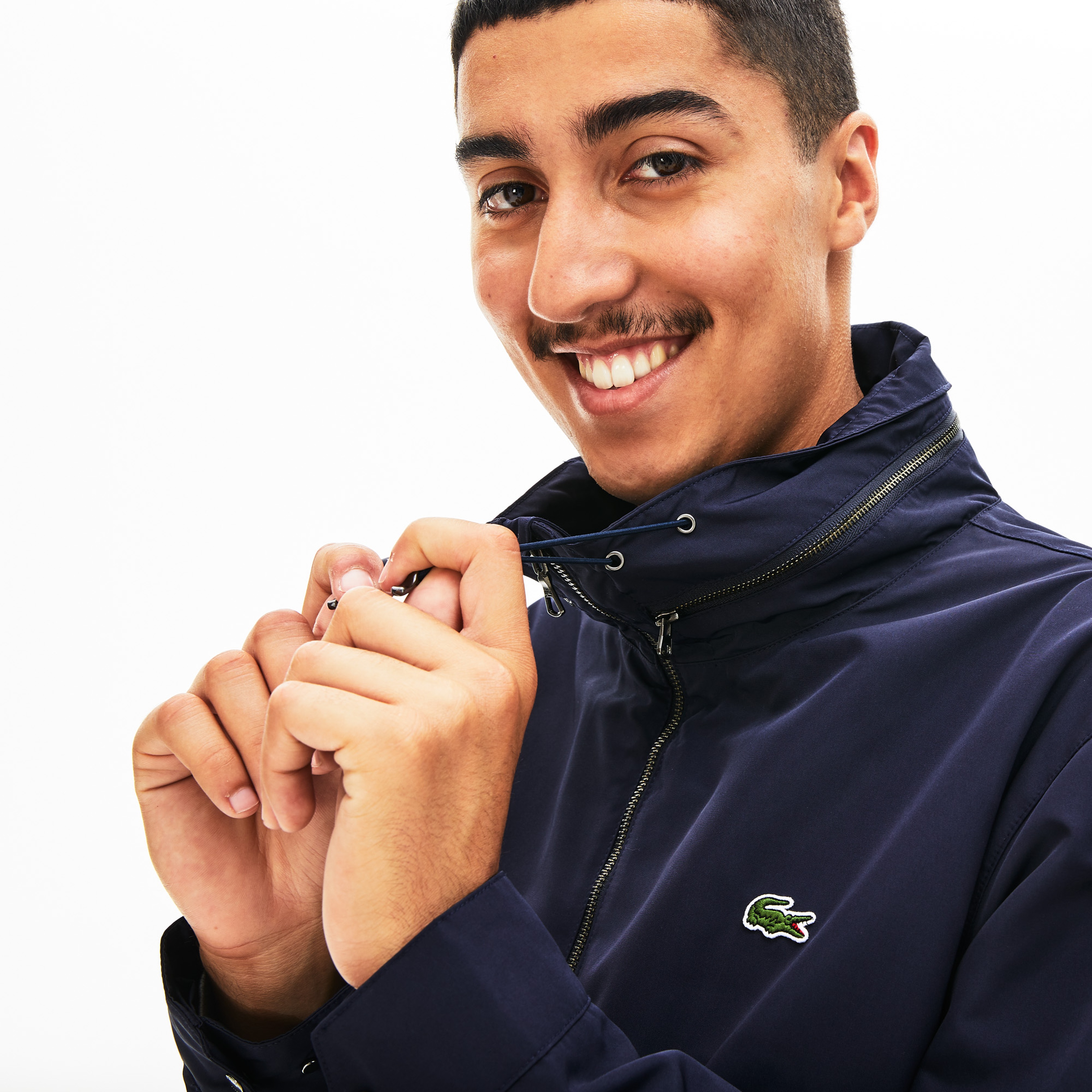 Lacoste Erkek Lacivert Gizlenebilir Kapüşonlu Kombinlenebilen Rüzgarlık