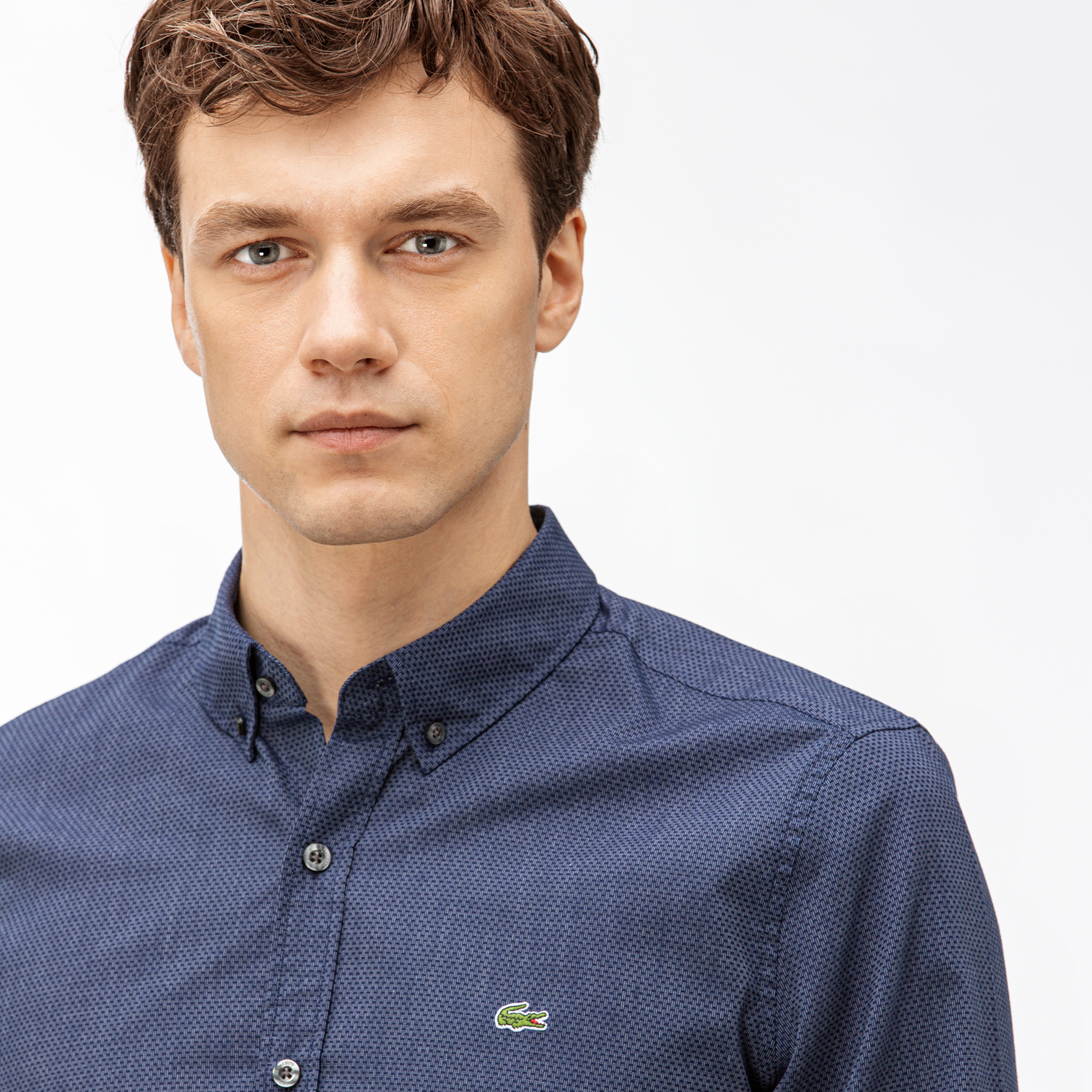 Lacoste Erkek Slim Fit Lacivert Gömlek