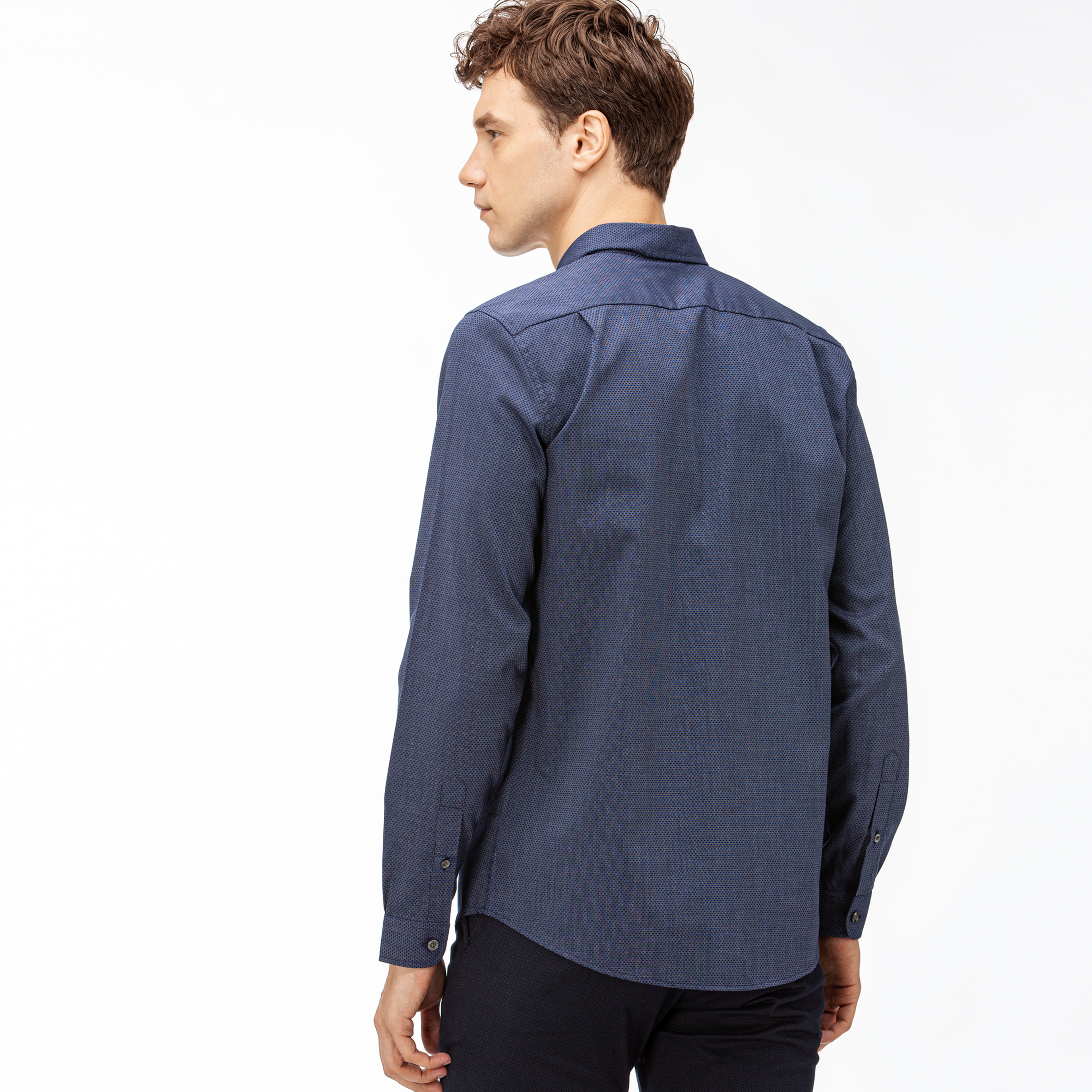 Lacoste Erkek Slim Fit Lacivert Gömlek