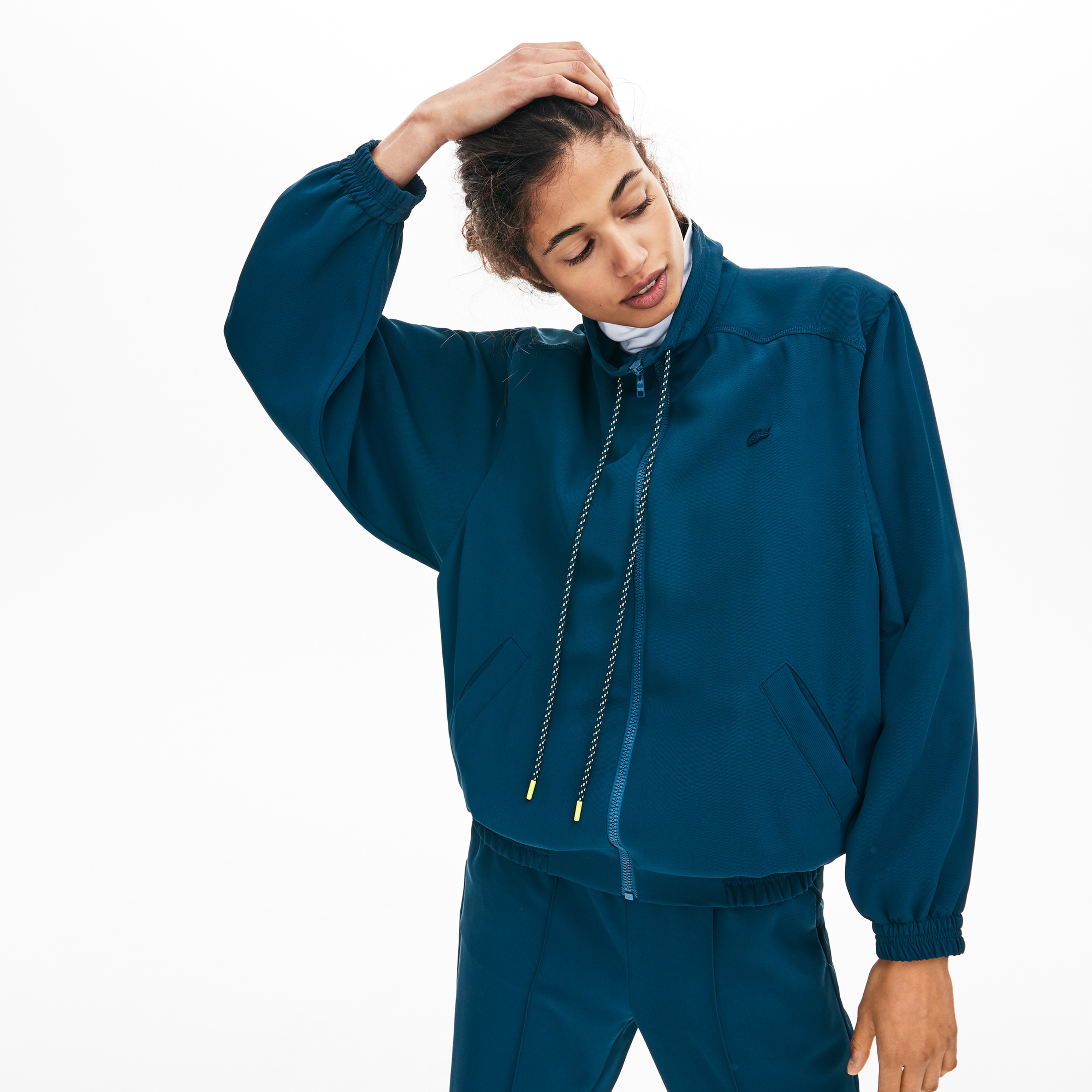 Lacoste Motion Kadın Bol Kesim Kapüşonlu Mavi Sweatshirt