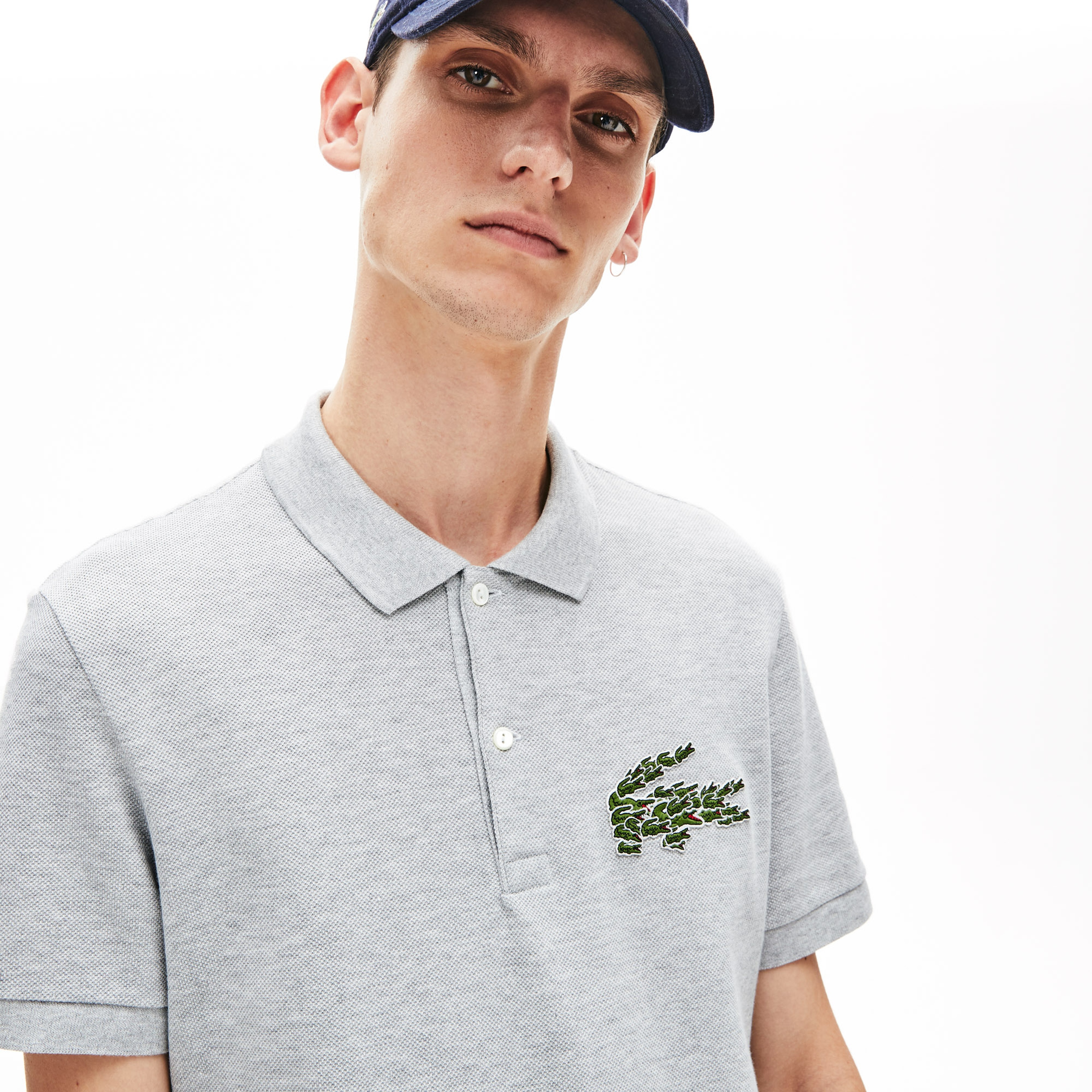 Lacoste Croco Magic Erkek Gri Polo
