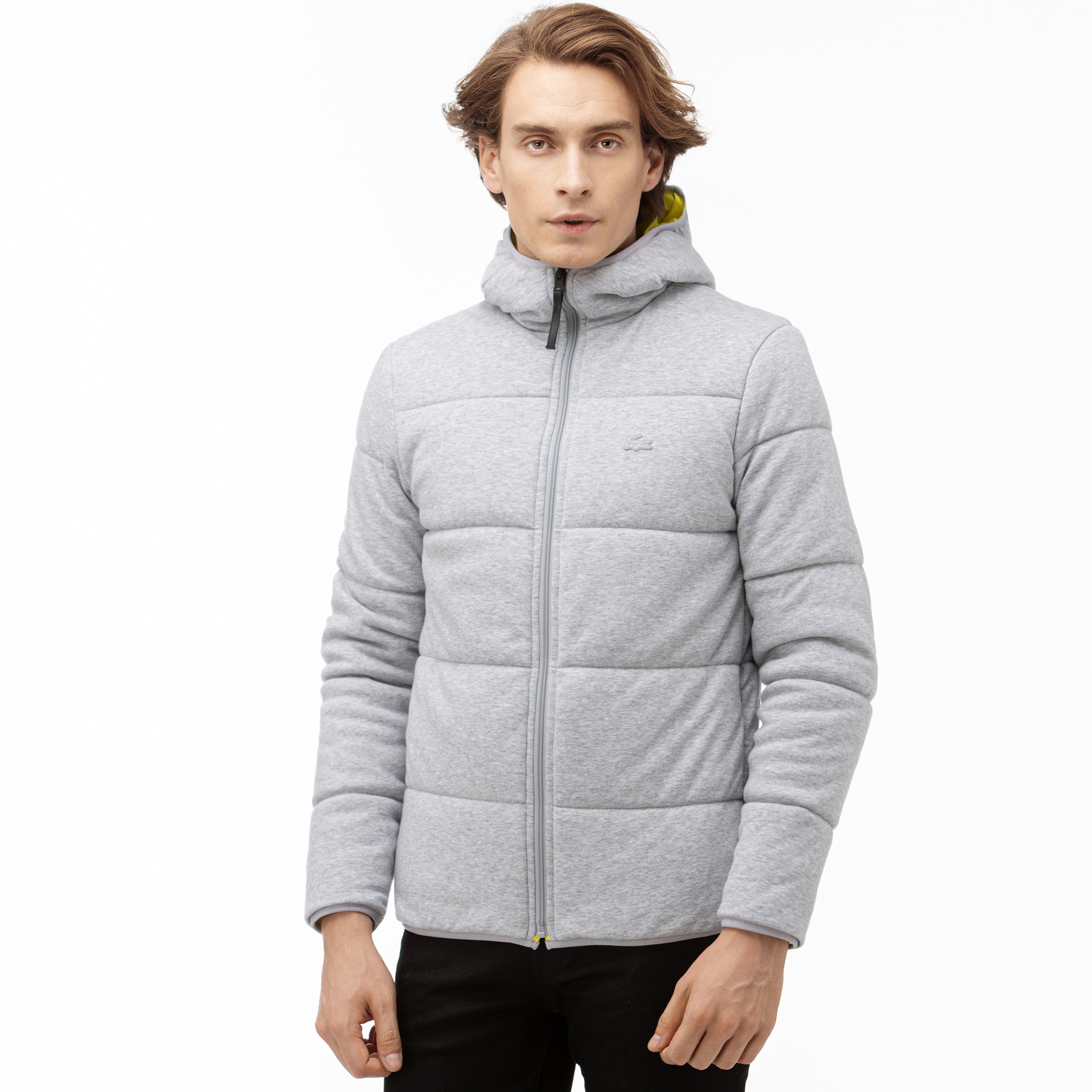 Lacoste Motion Erkek Kapüşonlu Gri Çift Taraflı Mont / Sweatshirt