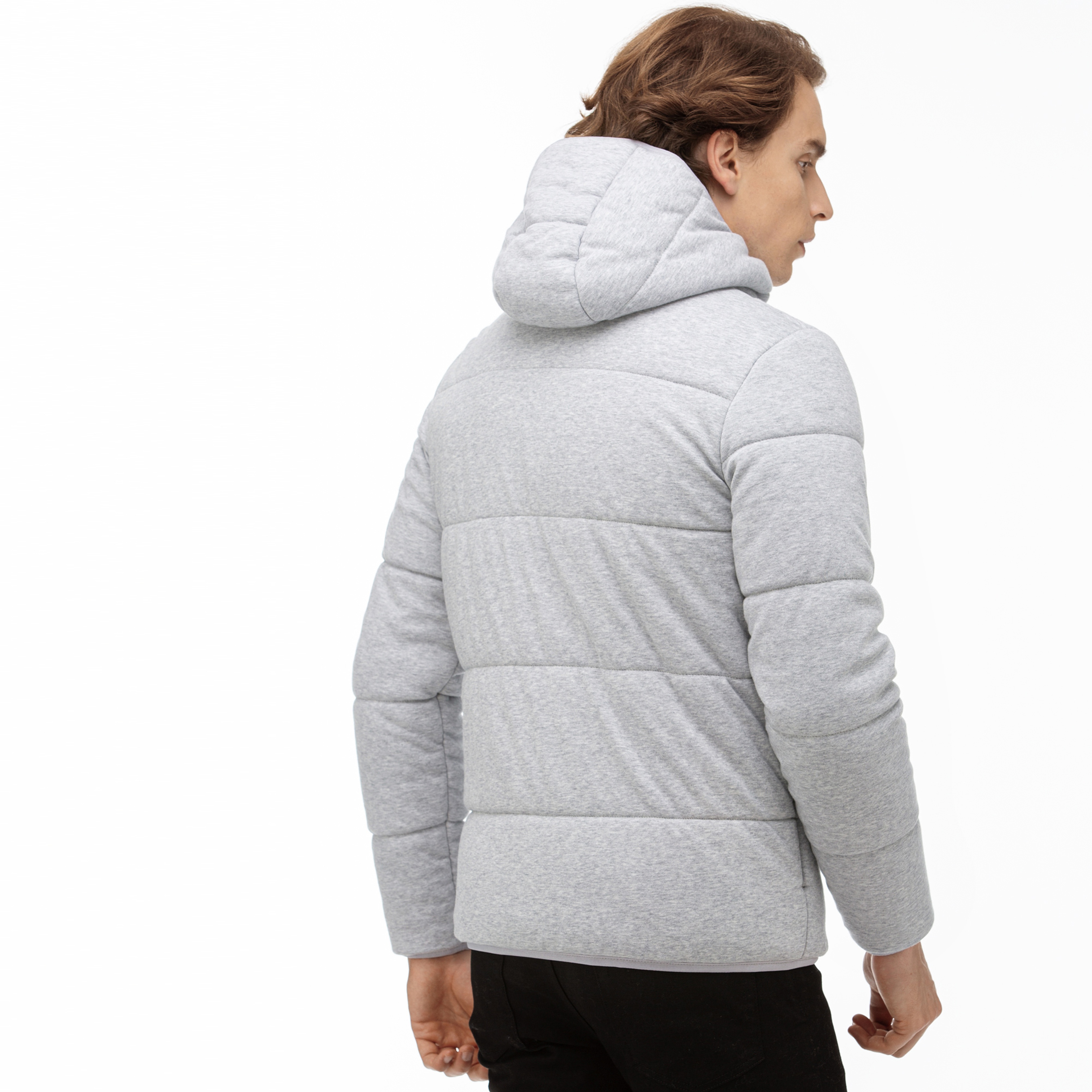 Lacoste Motion Erkek Kapüşonlu Gri Çift Taraflı Mont / Sweatshirt