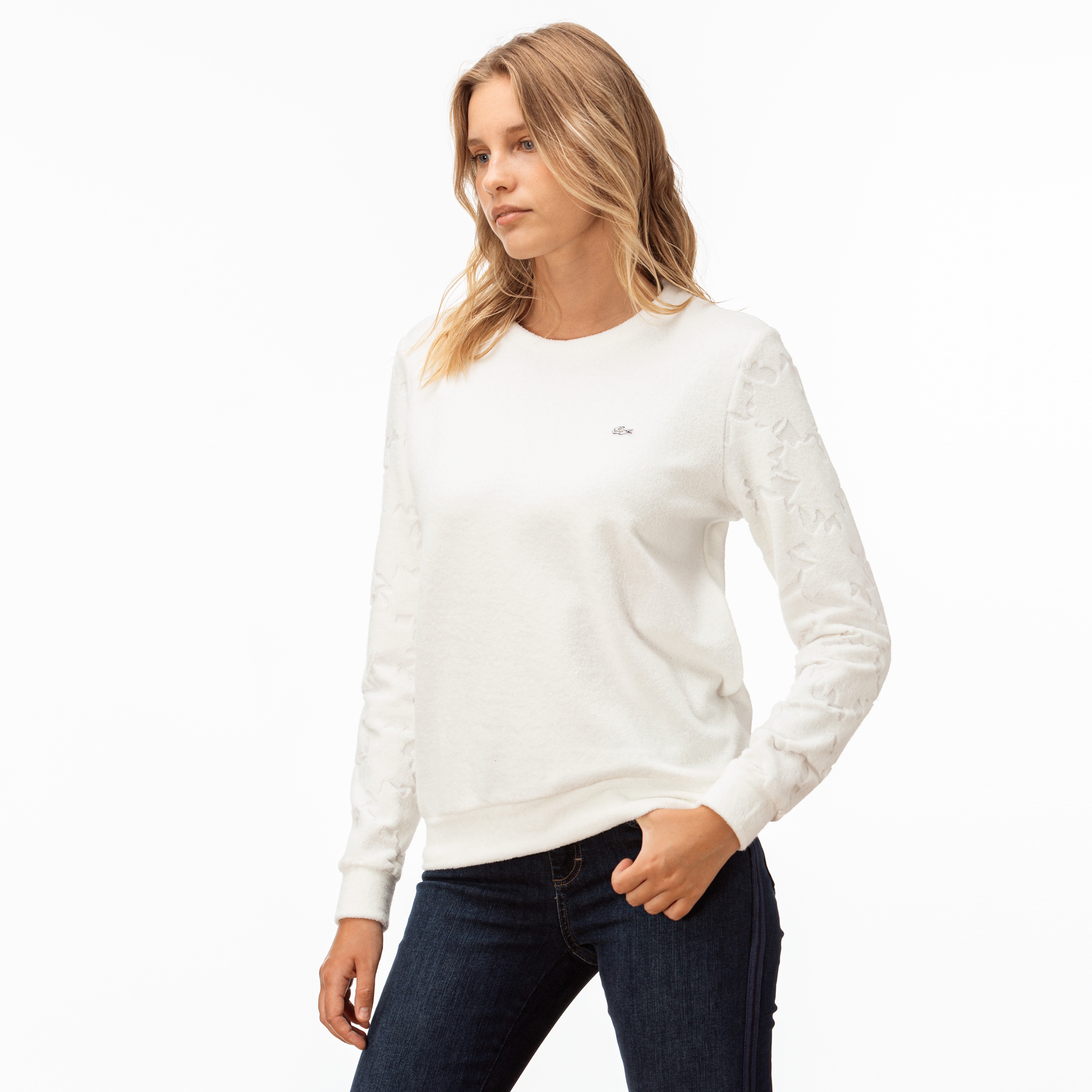 Lacoste Kadın Beyaz Sweatshirt