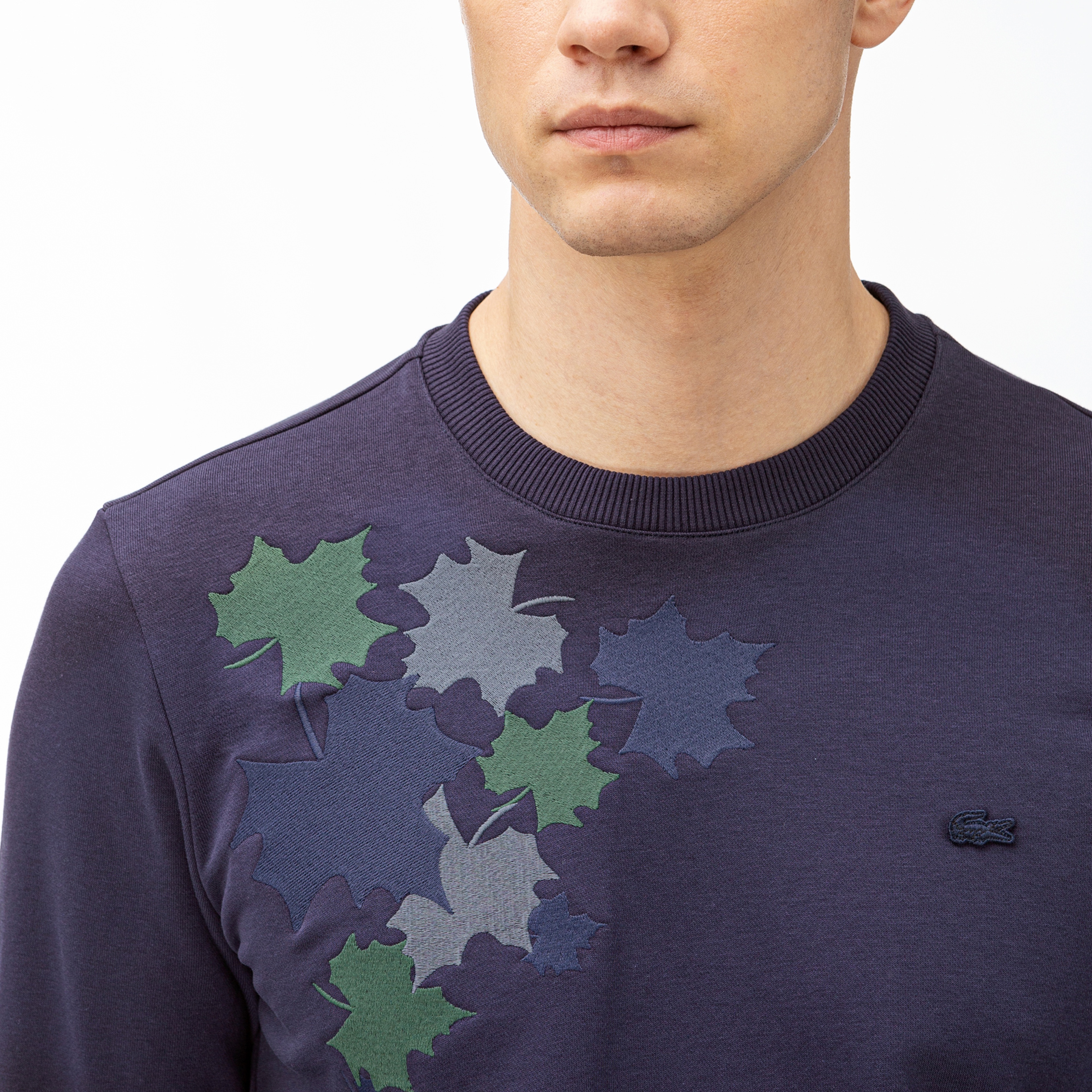 Lacoste Erkek Desenli Lacivert Sweatshirt
