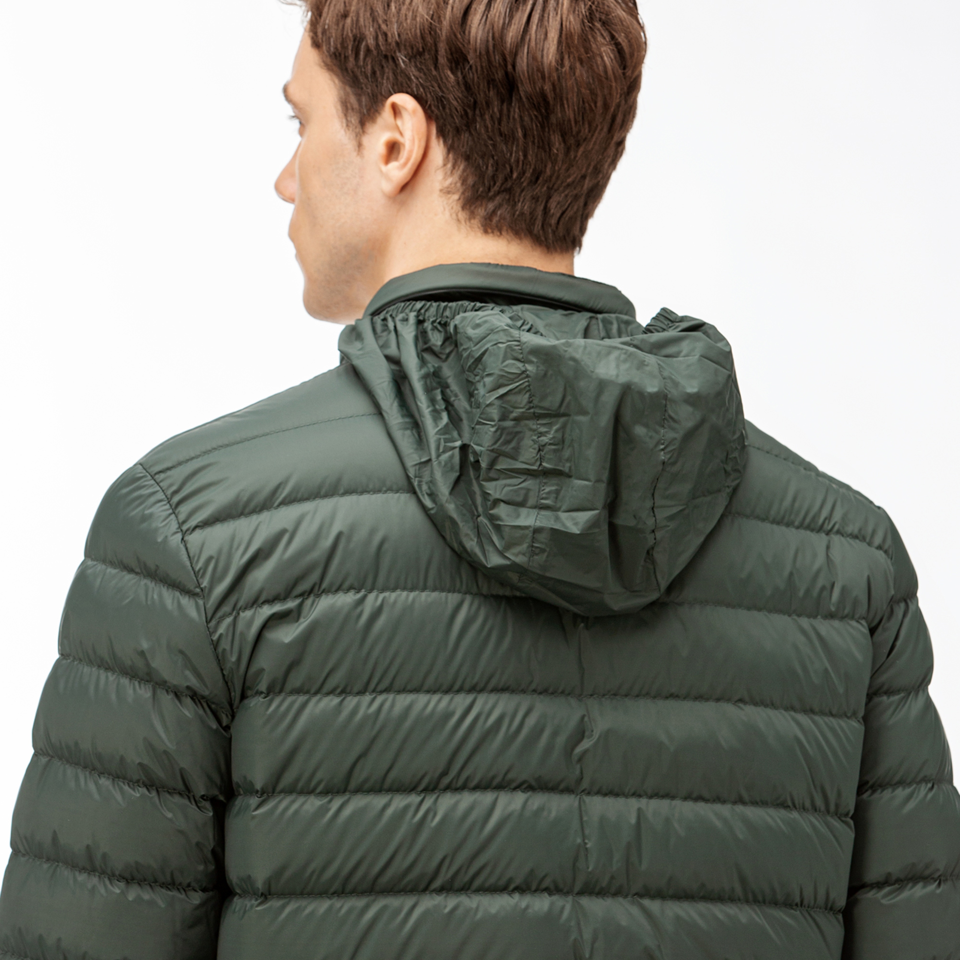 Lacoste Erkek Yeşil Kapitone Kaz Tüyü Mont