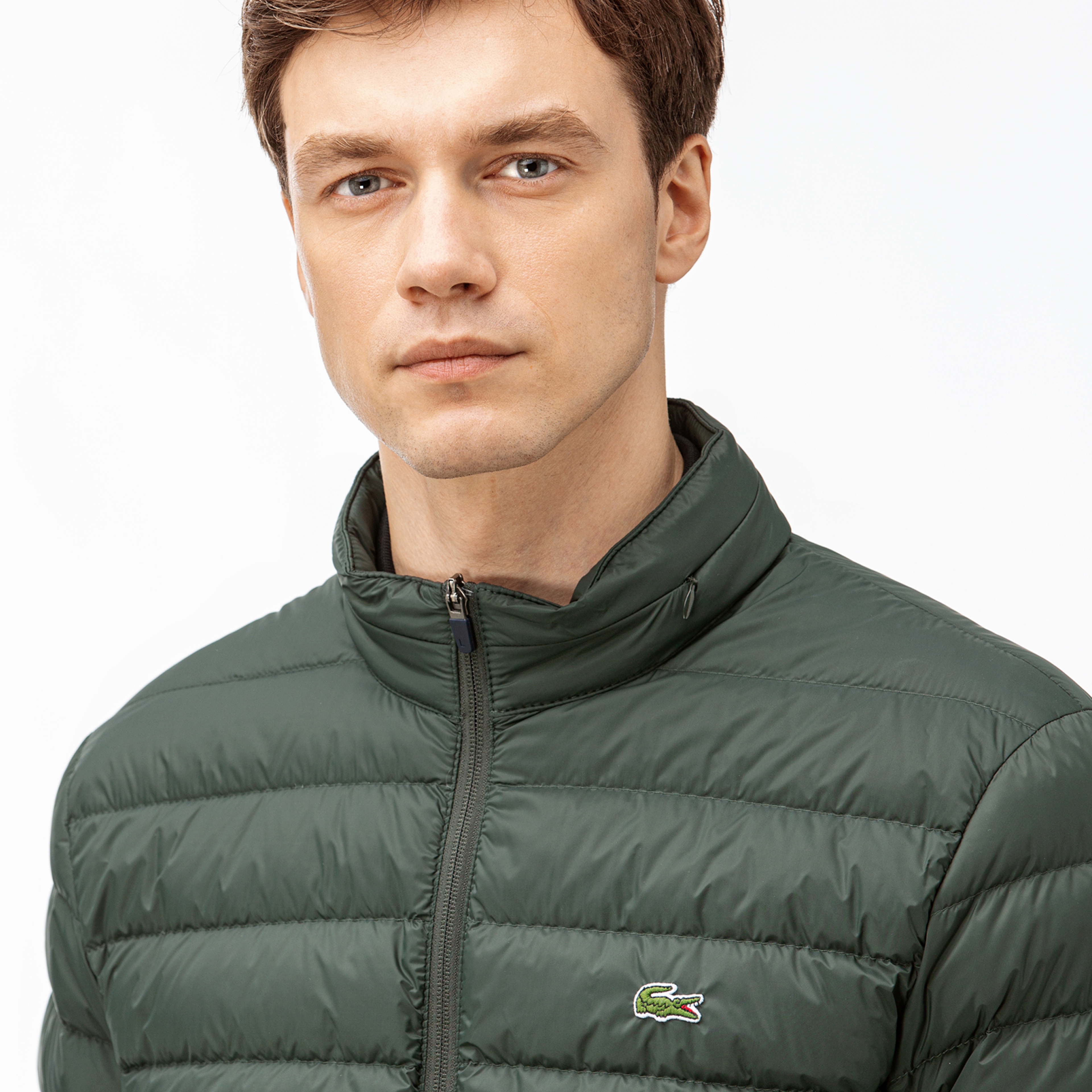 Lacoste Erkek Yeşil Kapitone Kaz Tüyü Mont