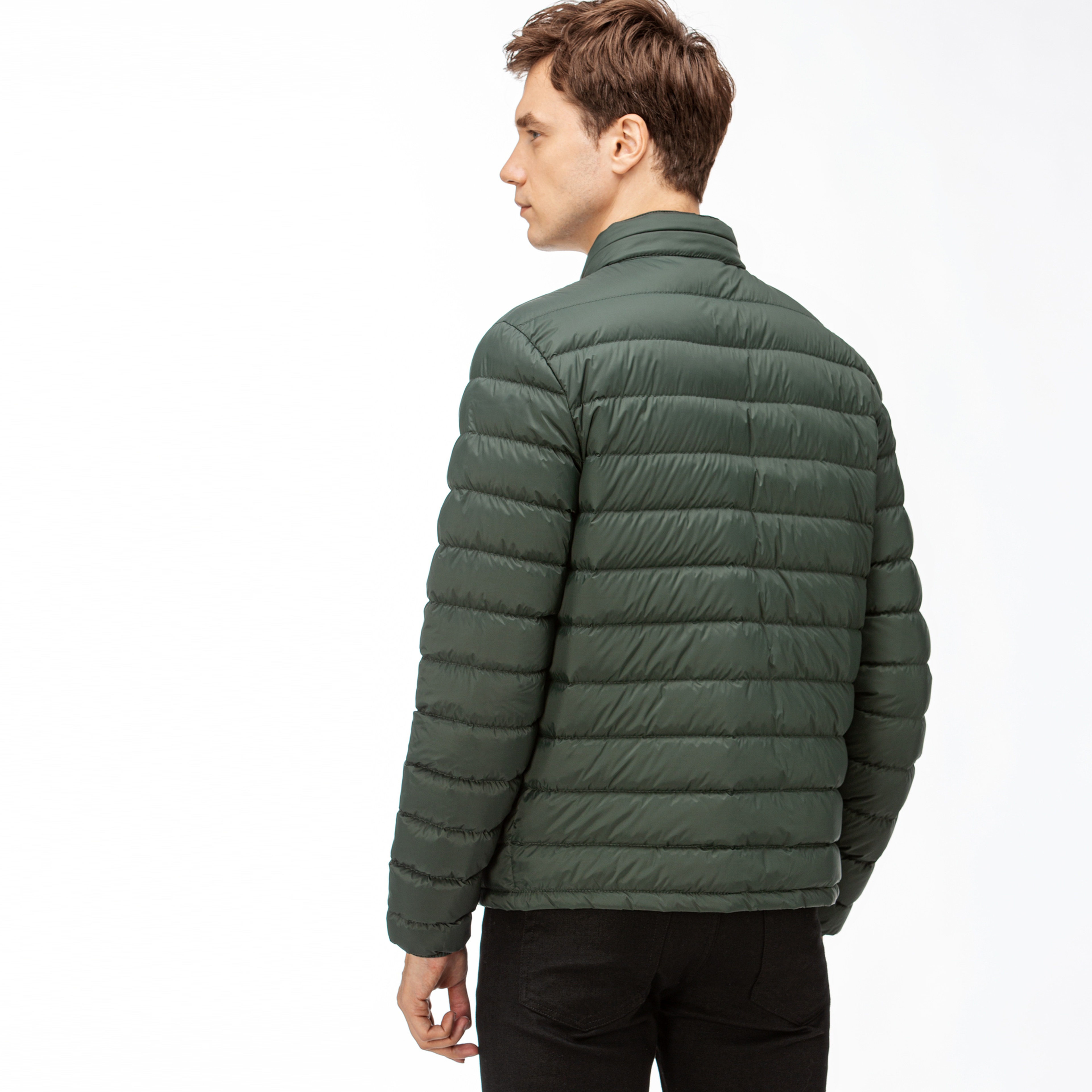 Lacoste Erkek Yeşil Kapitone Kaz Tüyü Mont