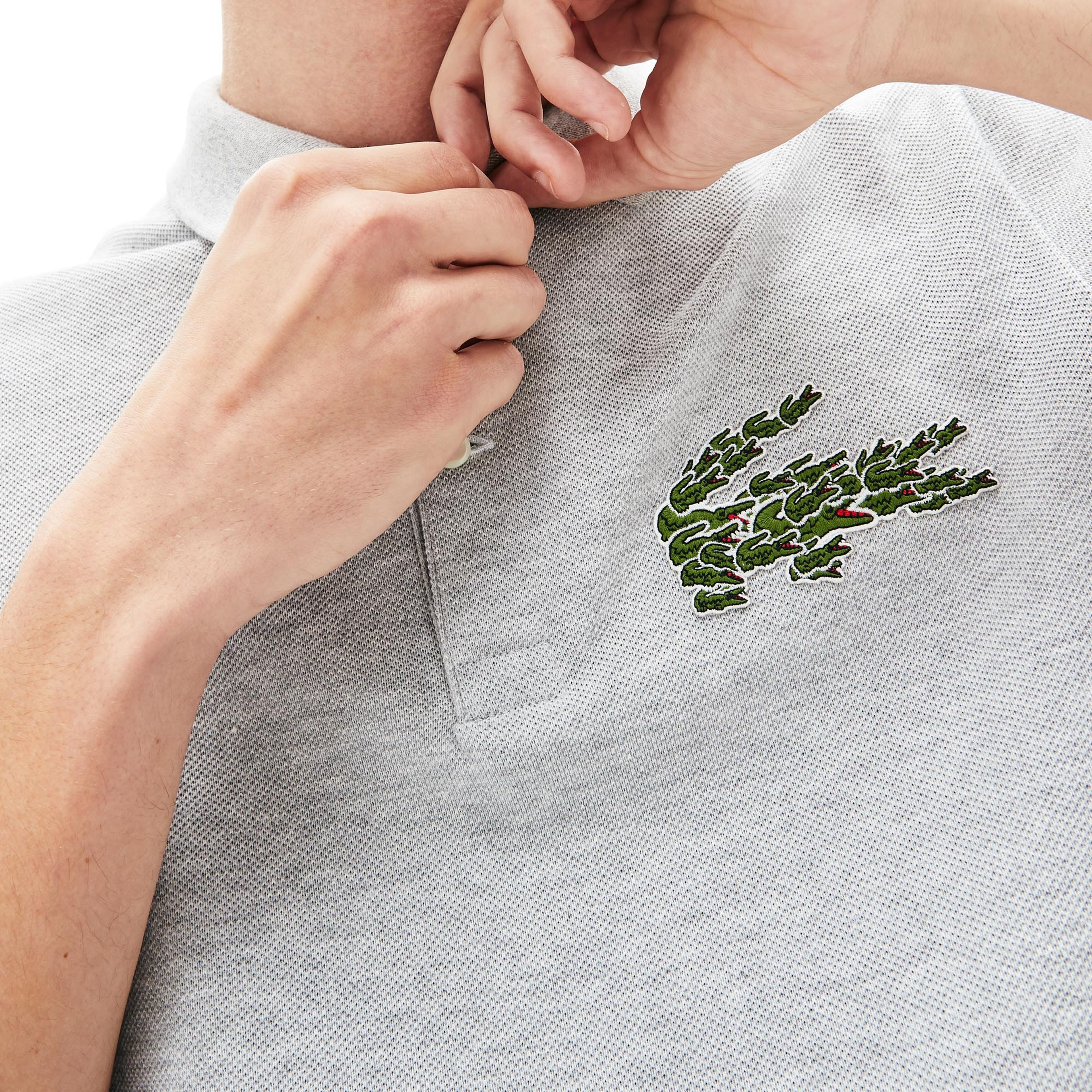 Lacoste Croco Magic Erkek Gri Polo