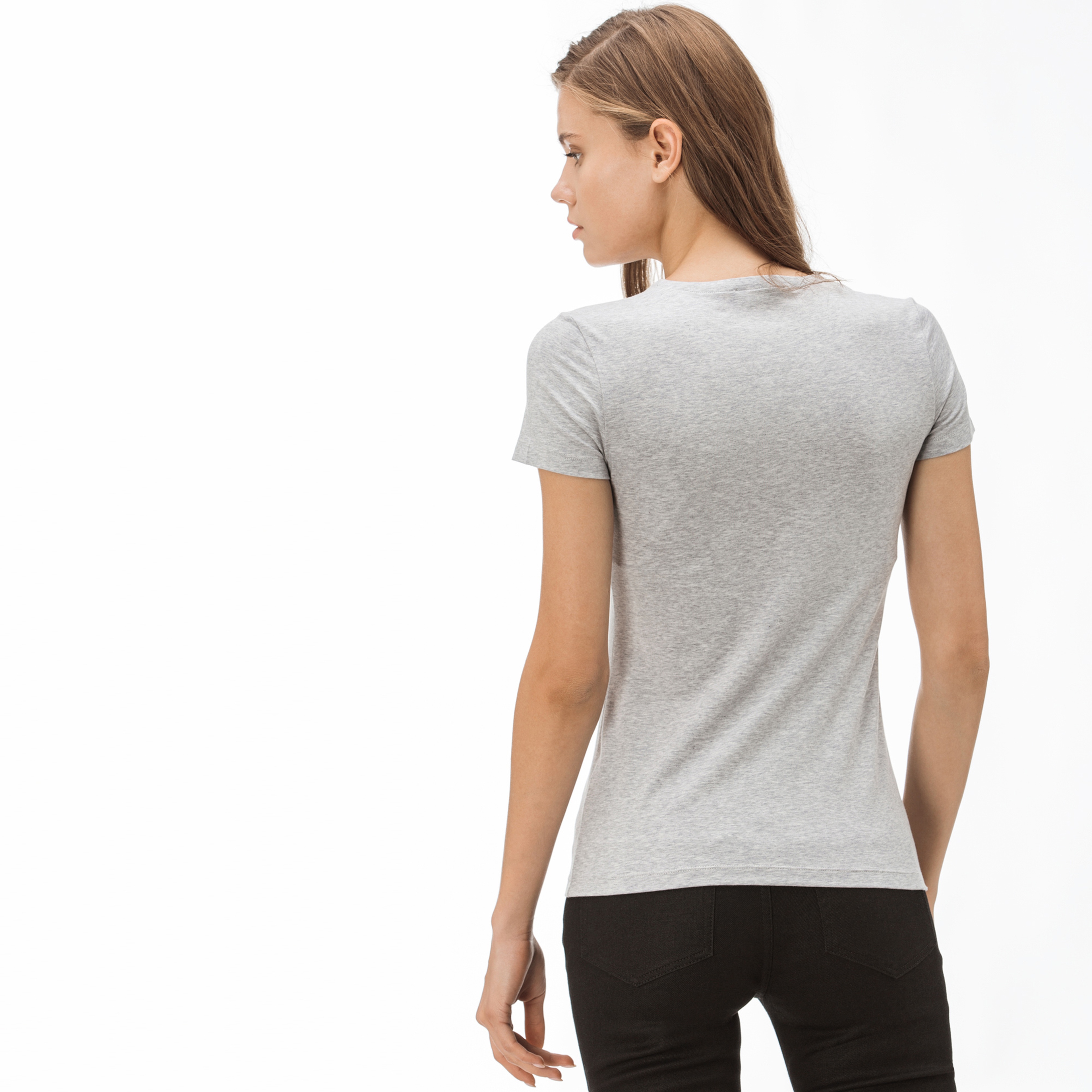 Lacoste Kadın Gri T-Shirt