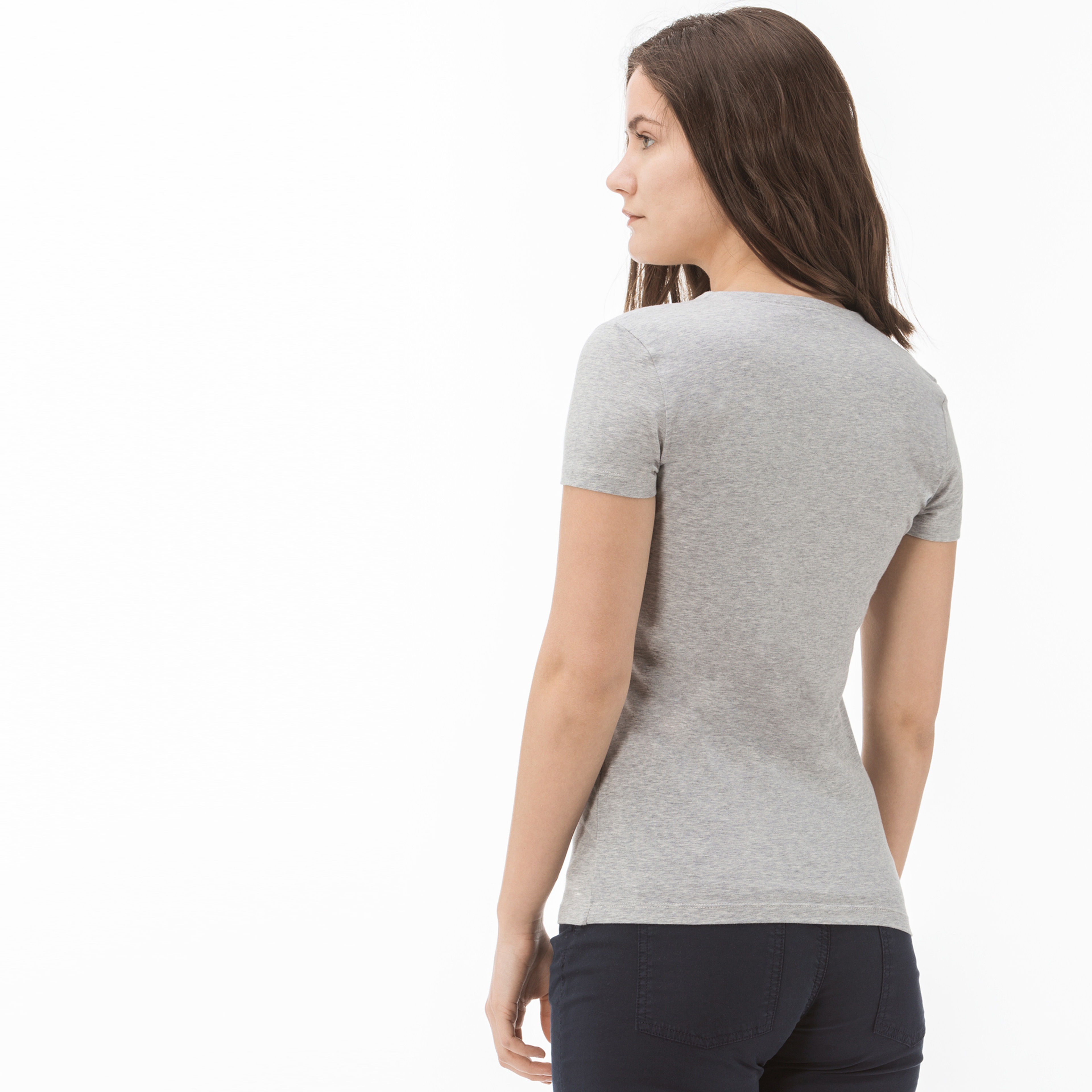 Lacoste Kadın Gri T-Shirt