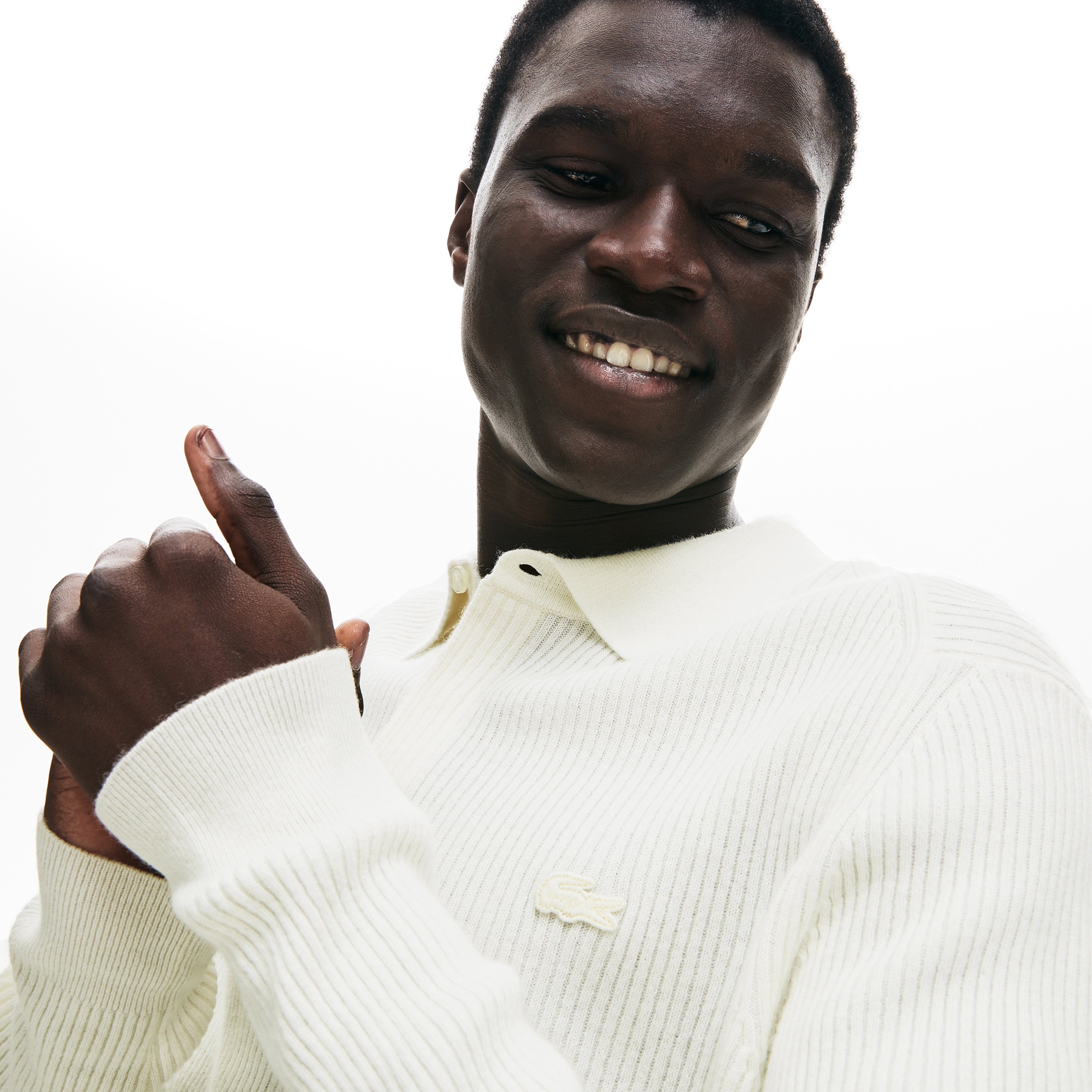 Lacoste Erkek Klasik Fit Kaşmir Karışımlı Bej Triko Kazak