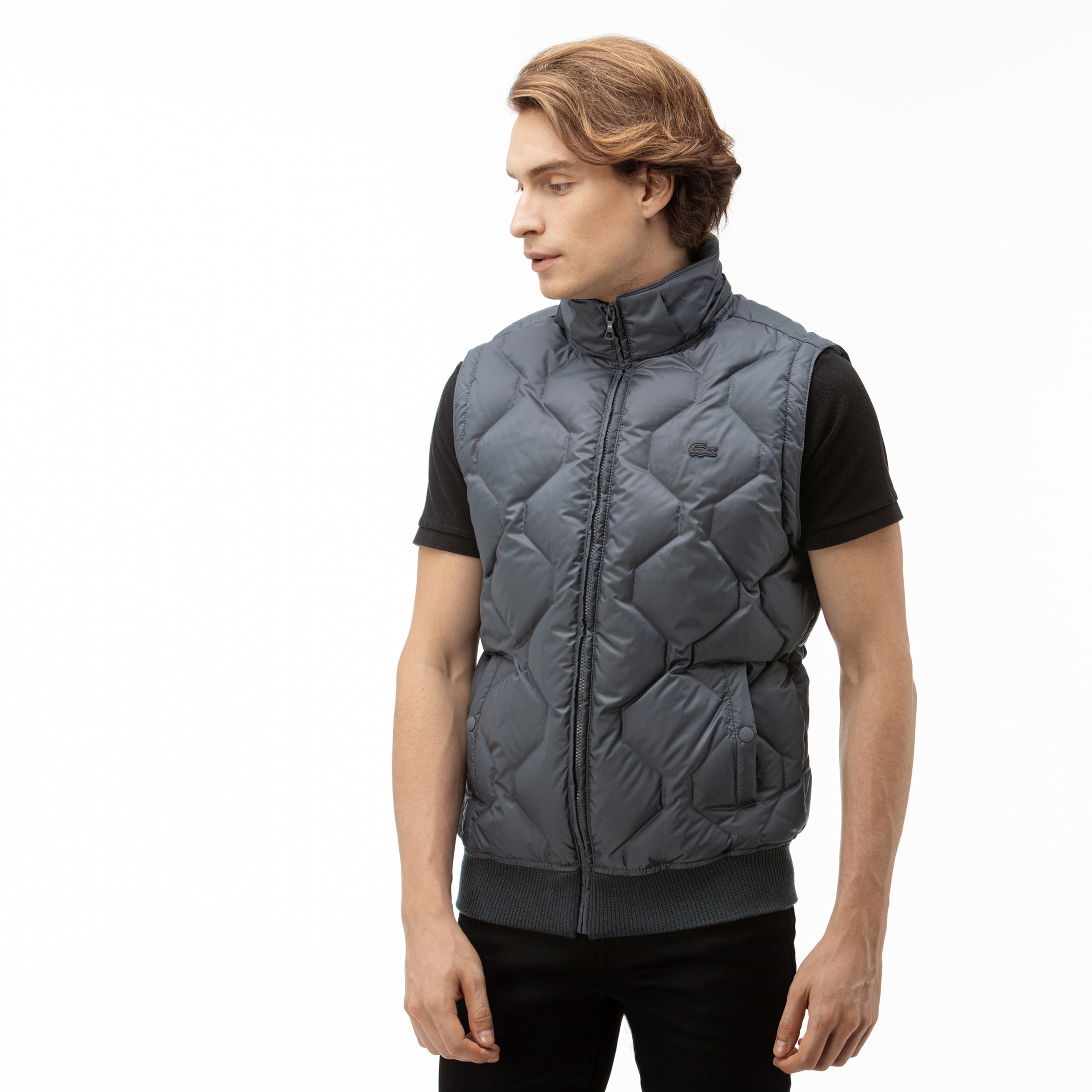 Lacoste Erkek Gri Triko Detaylı Çift Kullanımlı Mont