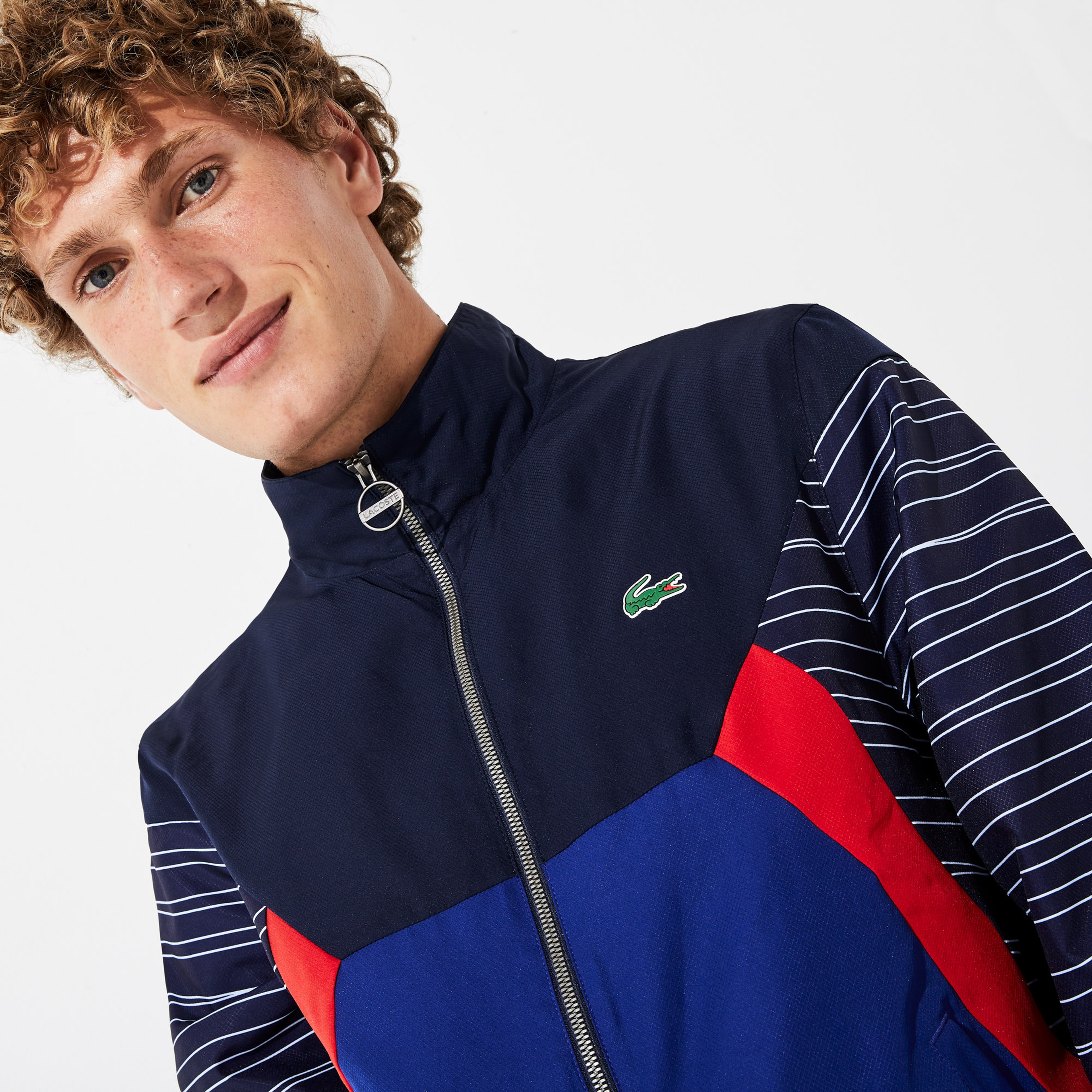 Lacoste Sport Erkek Dik Yaka Lacivert - Kırmızı Eşofman Takımı
