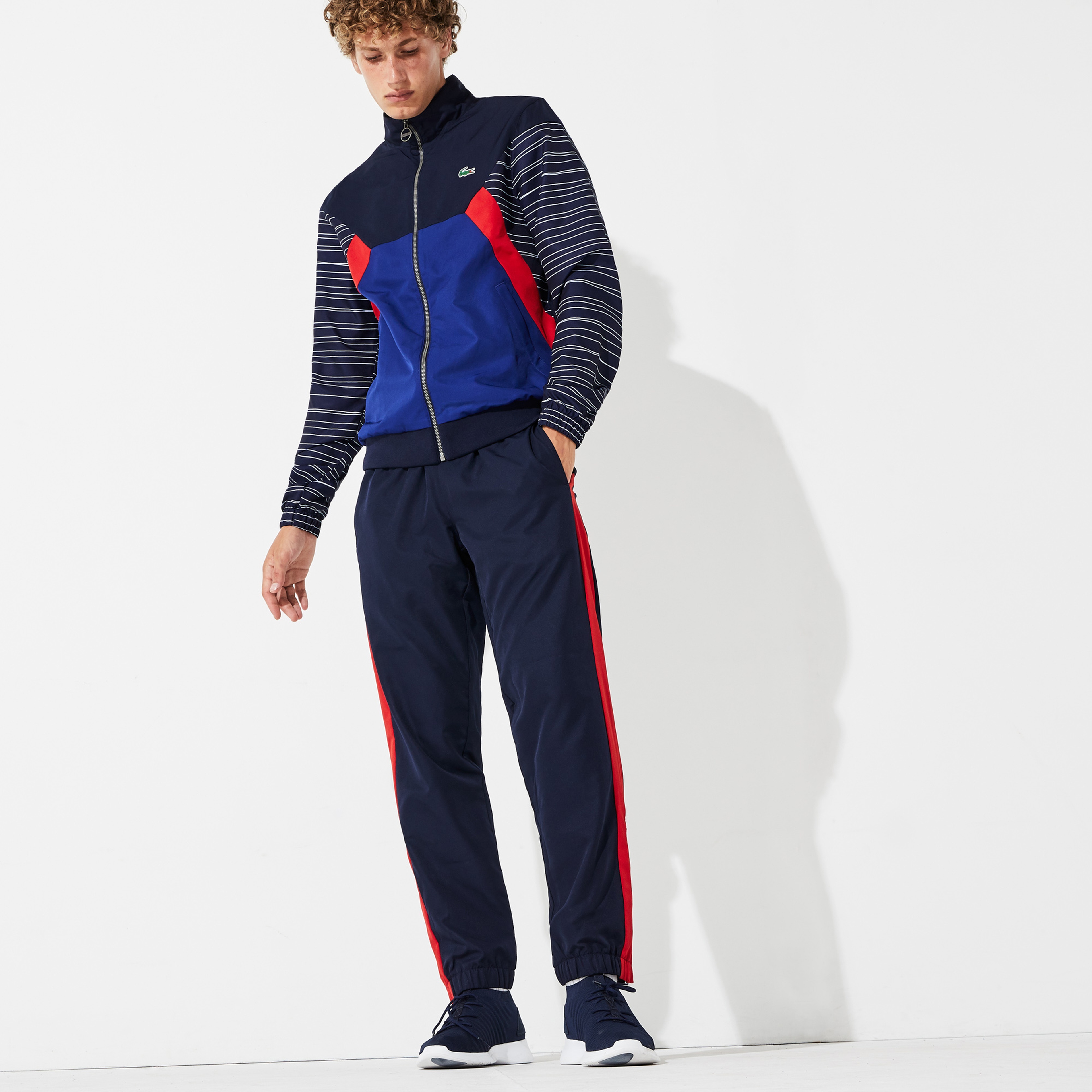 Lacoste Sport Erkek Dik Yaka Lacivert - Kırmızı Eşofman Takımı