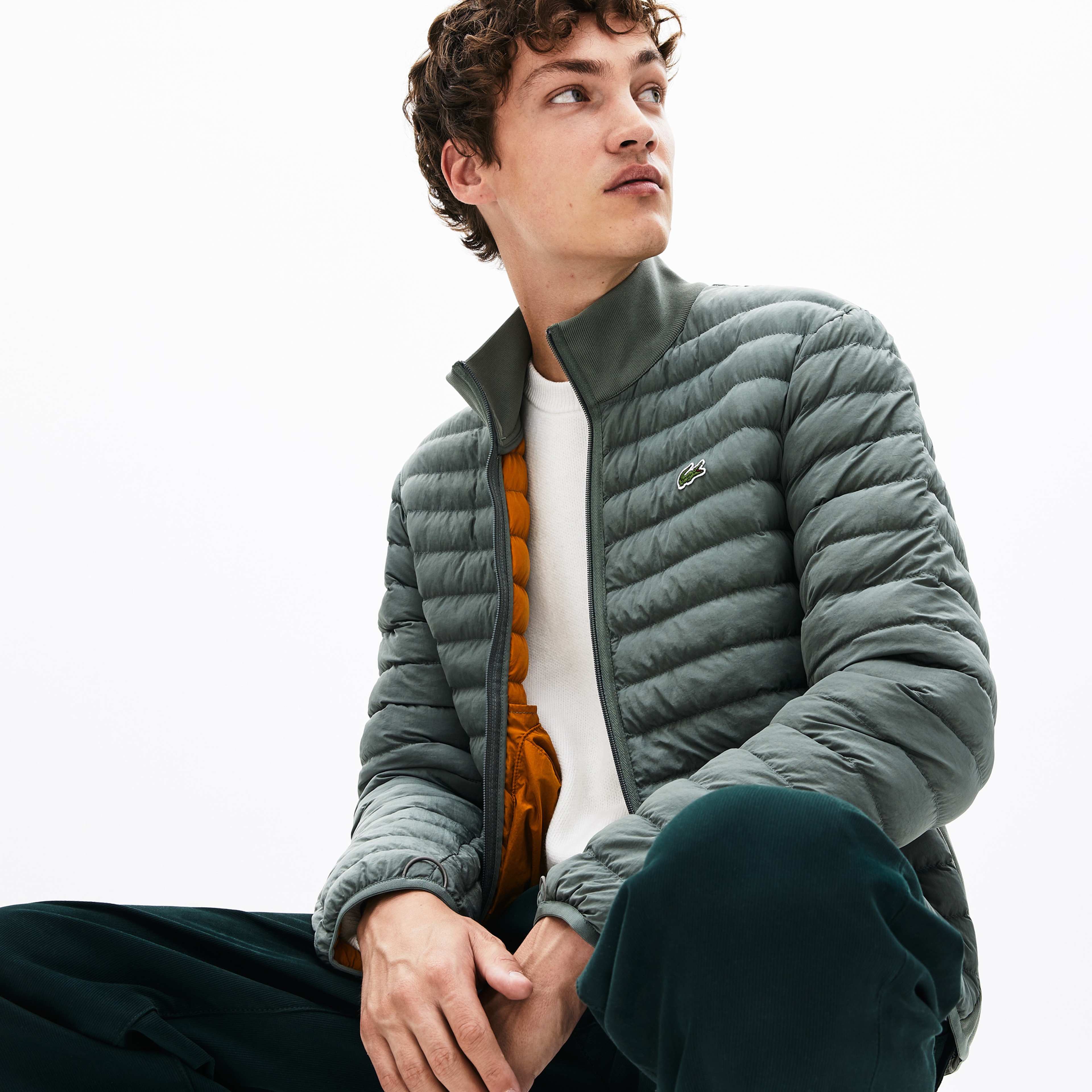 Lacoste Erkek Yeşil Kapitone Mont