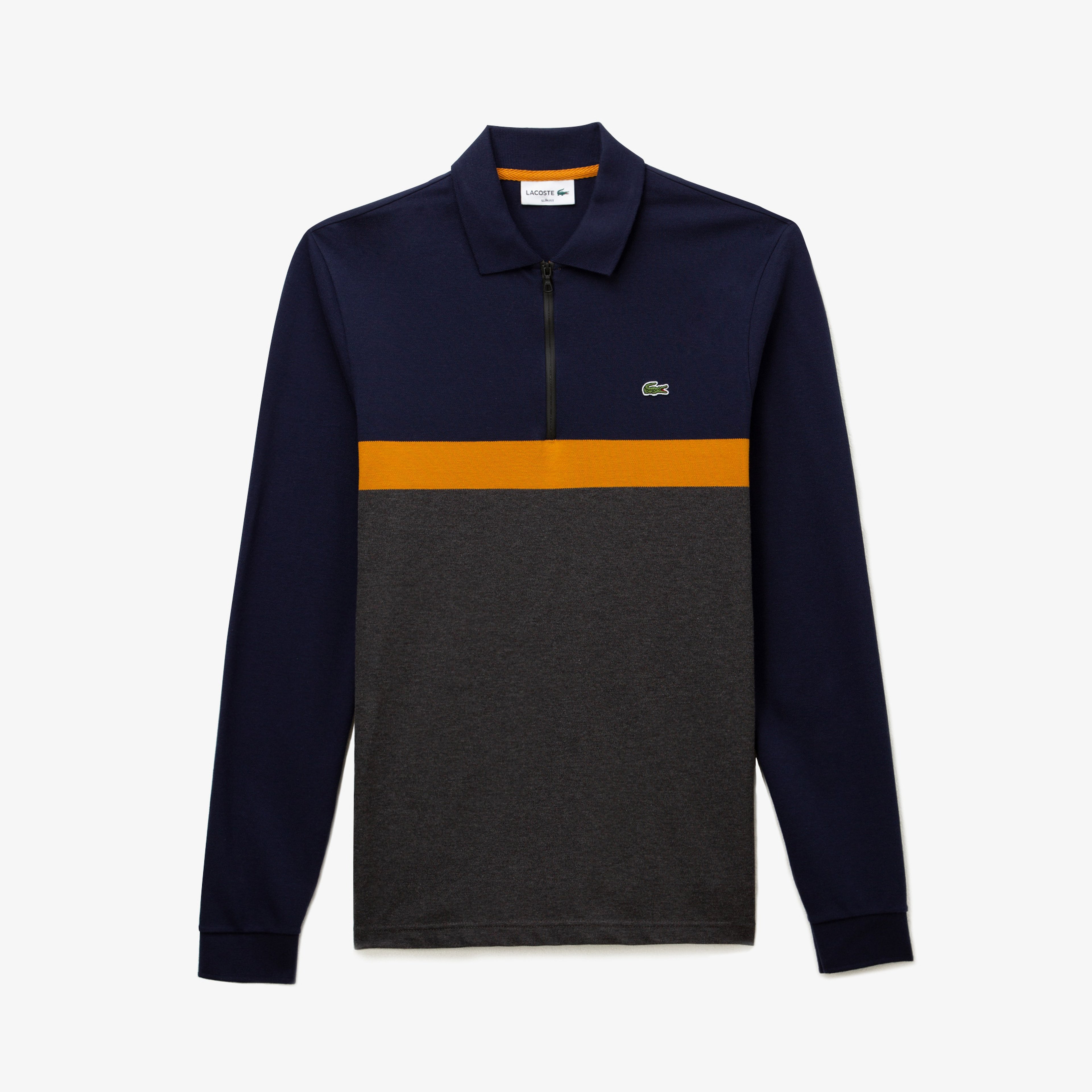 Lacoste Erkek Blok Desenli Uzun Kollu Renkli Polo