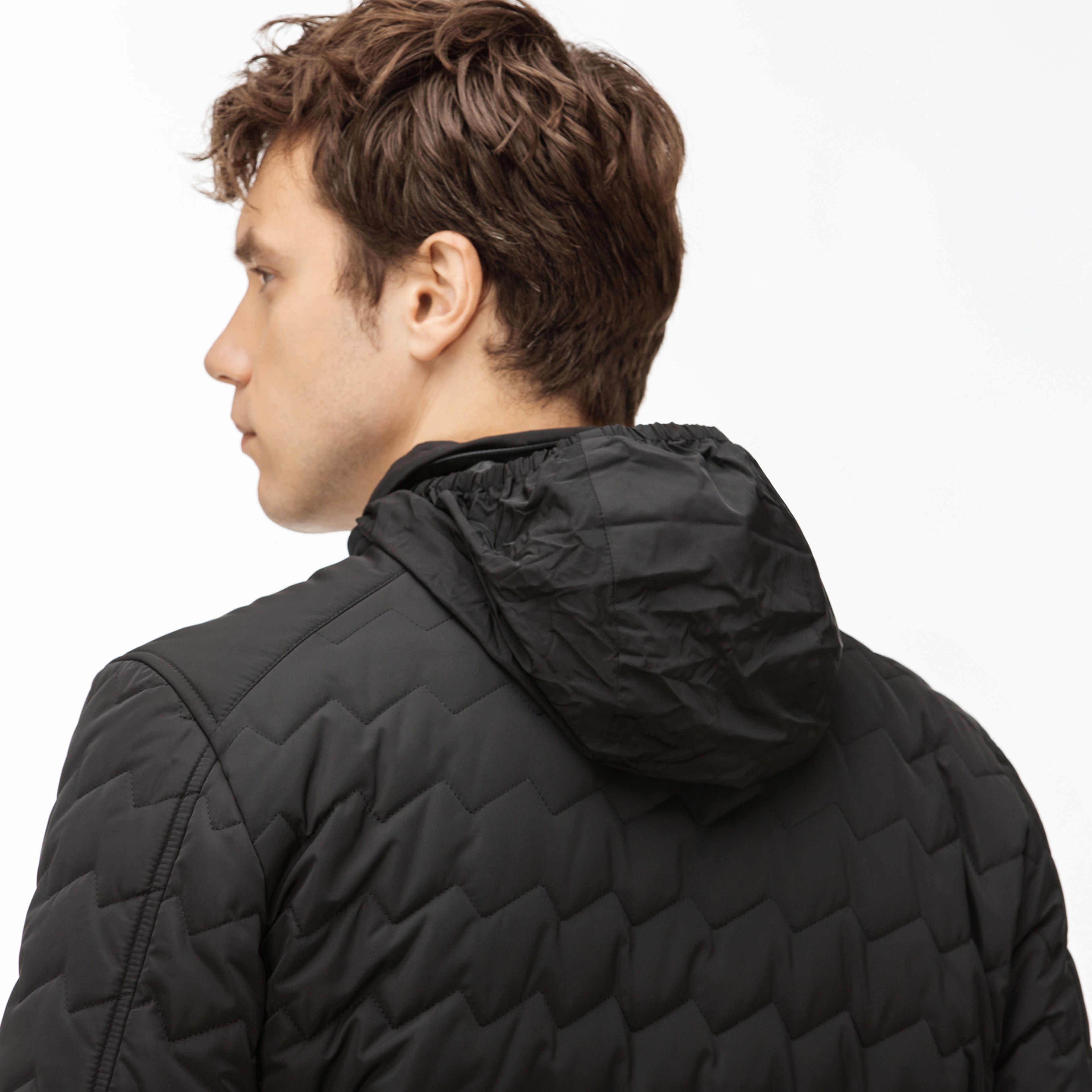 Lacoste Erkek Siyah Kapitone Mont