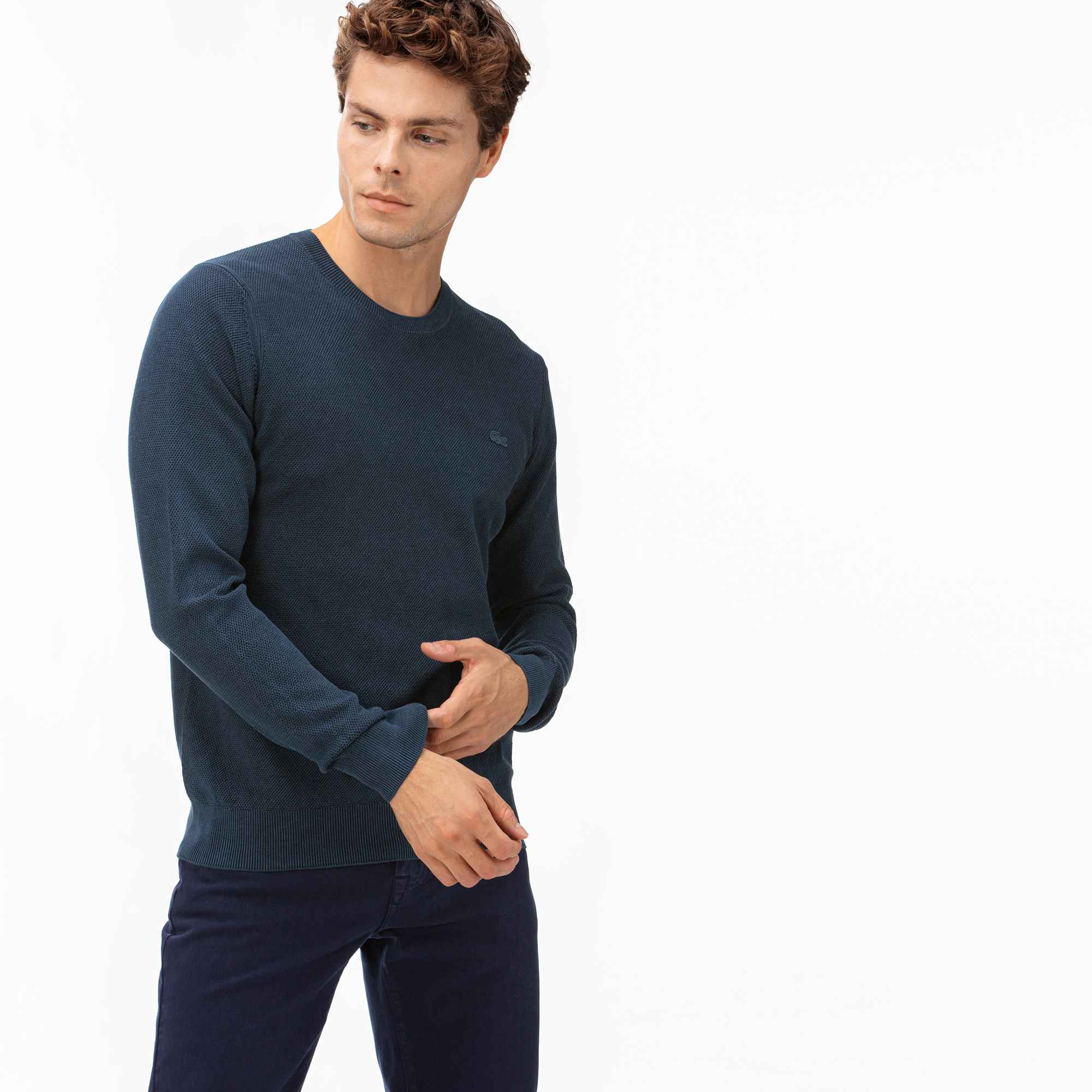 Lacoste Erkek Lacivert Triko Kazak