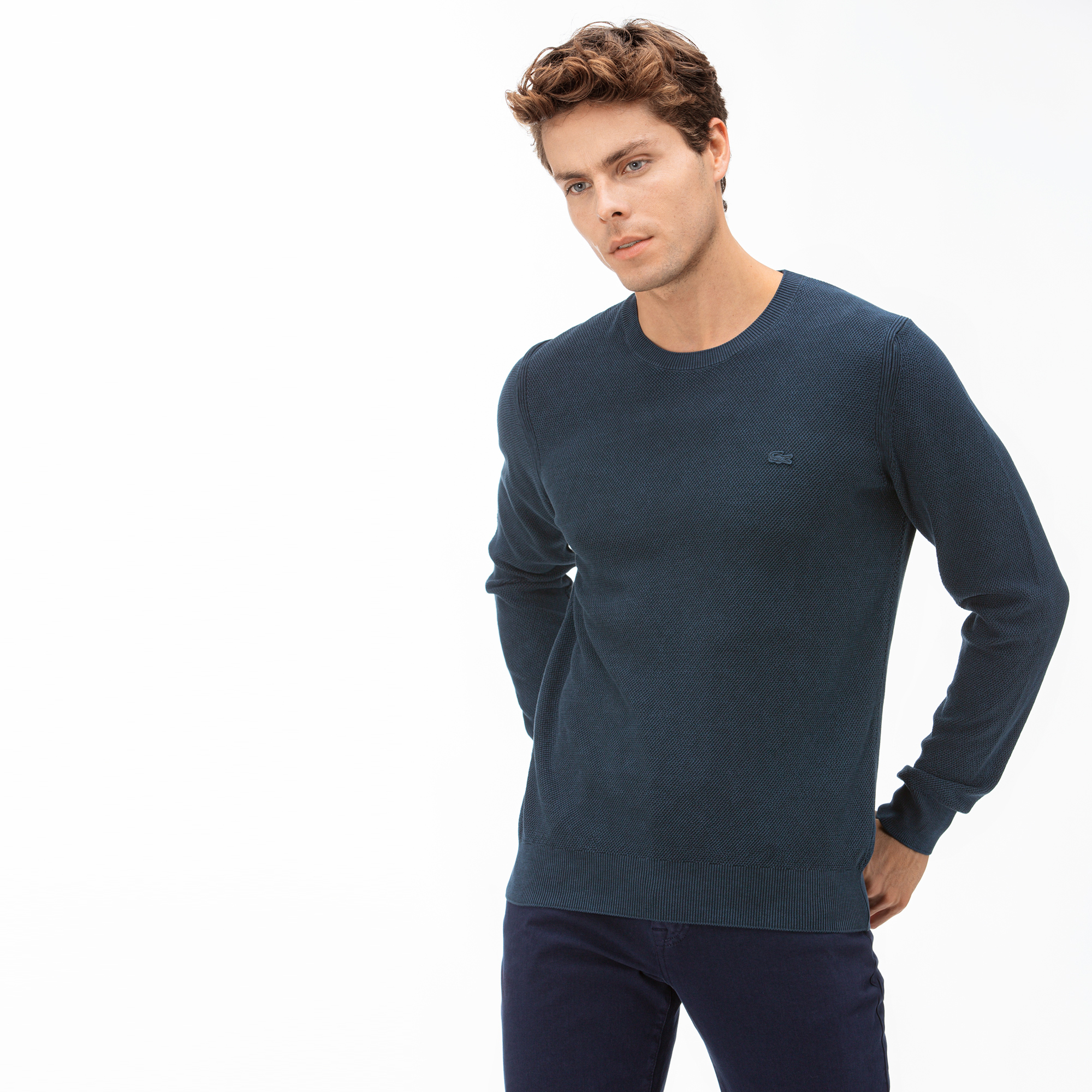 Lacoste Erkek Lacivert Triko Kazak