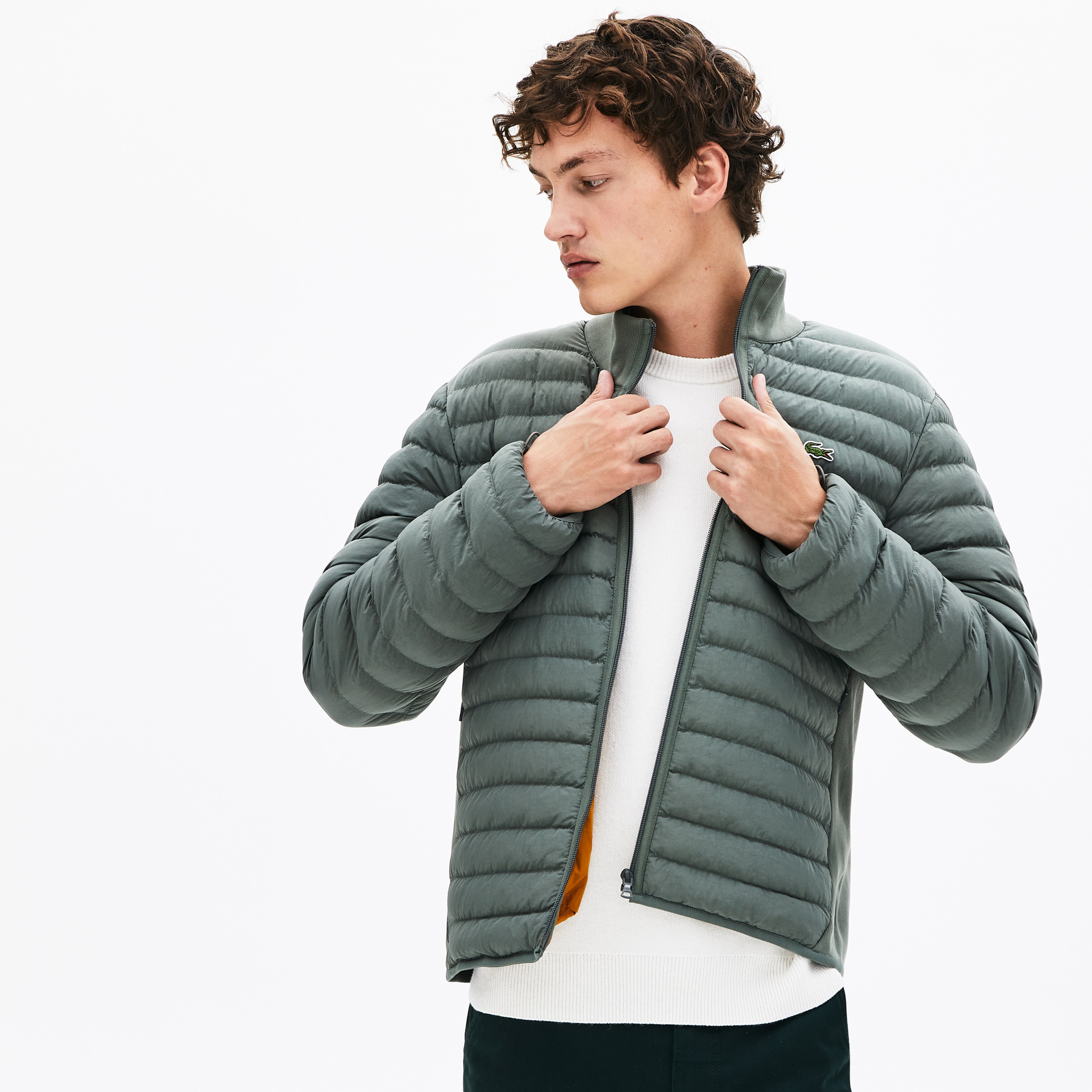 Lacoste Erkek Yeşil Kapitone Mont