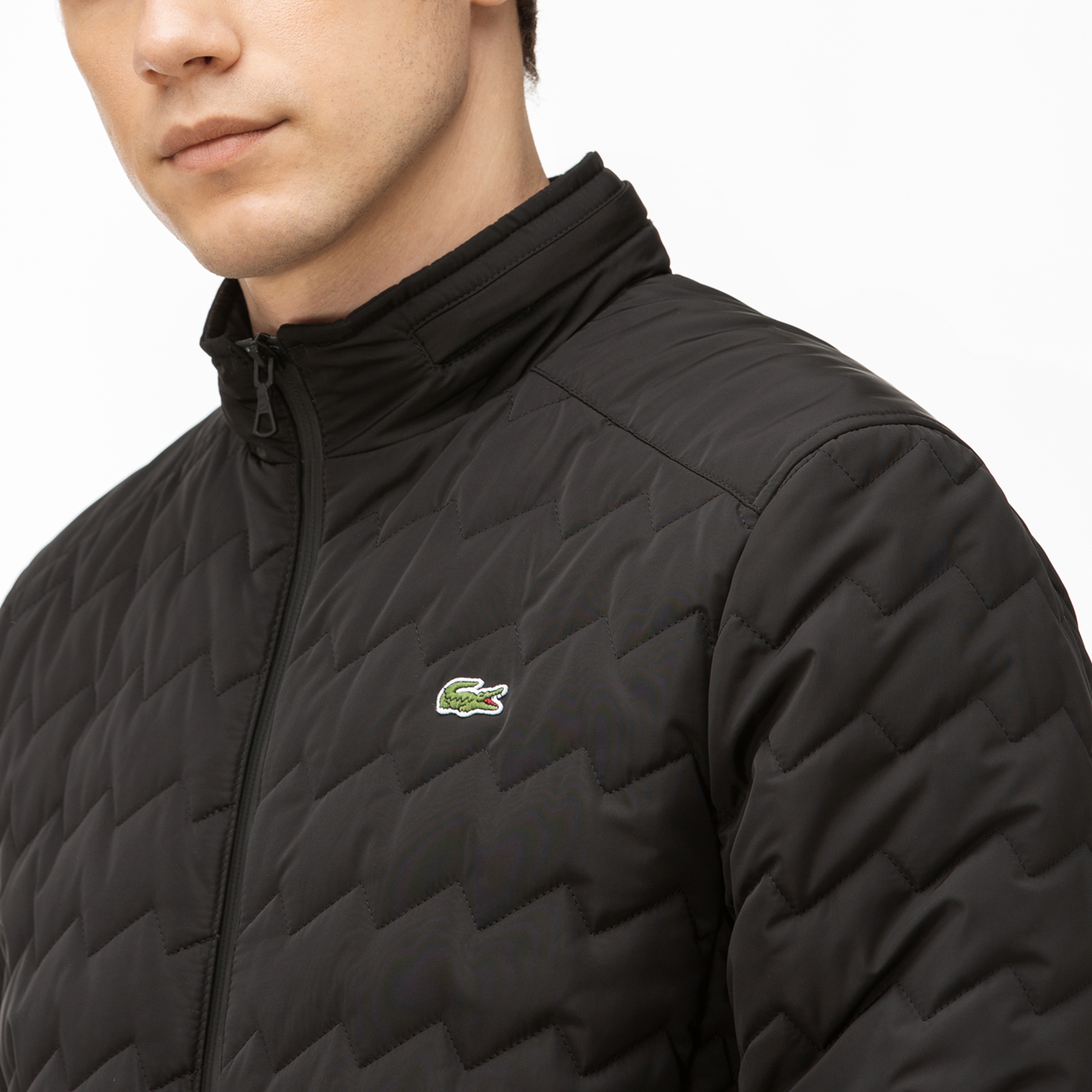 Lacoste Erkek Siyah Kapitone Mont