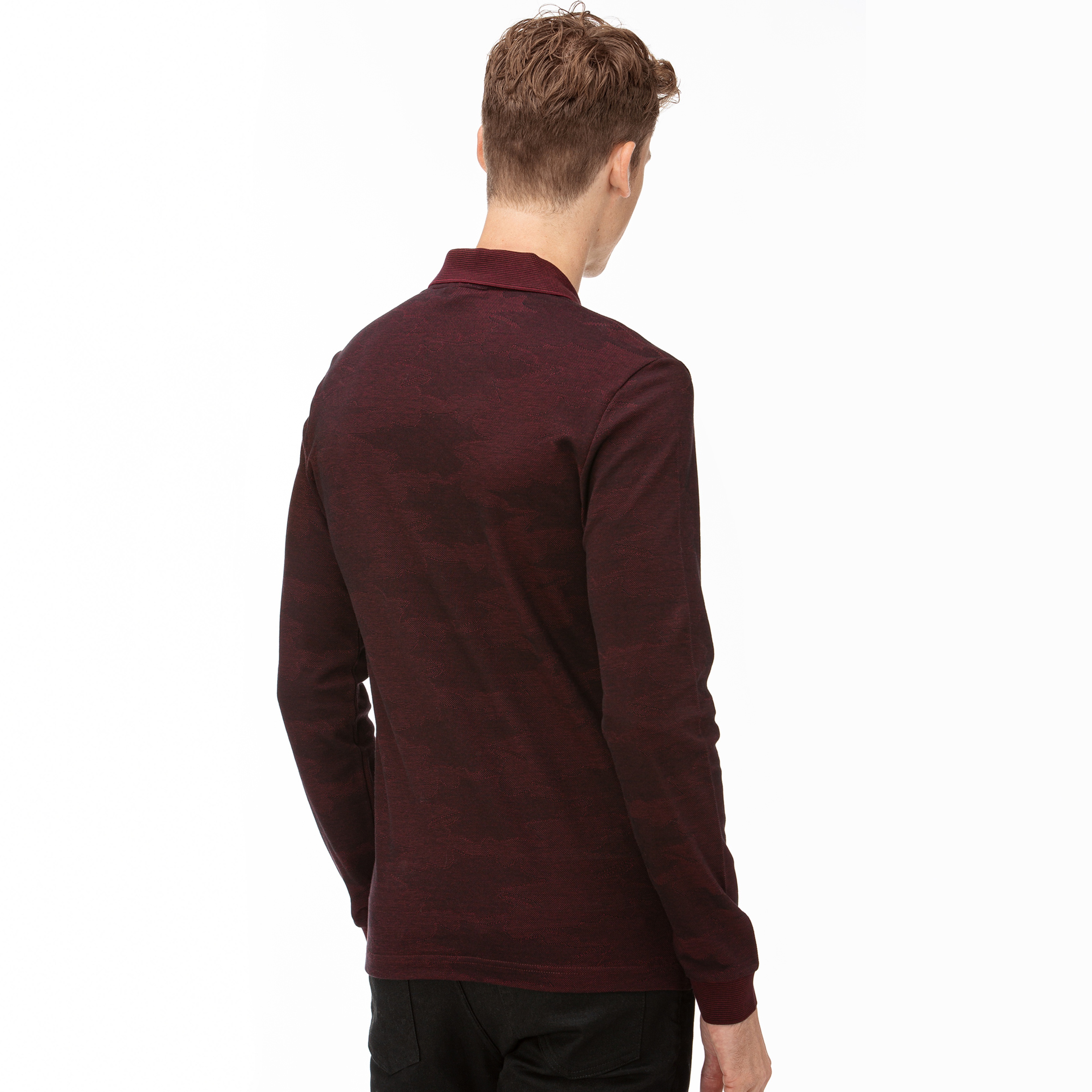 Lacoste Erkek Polo Yaka Uzun Kollu Bordo Polo